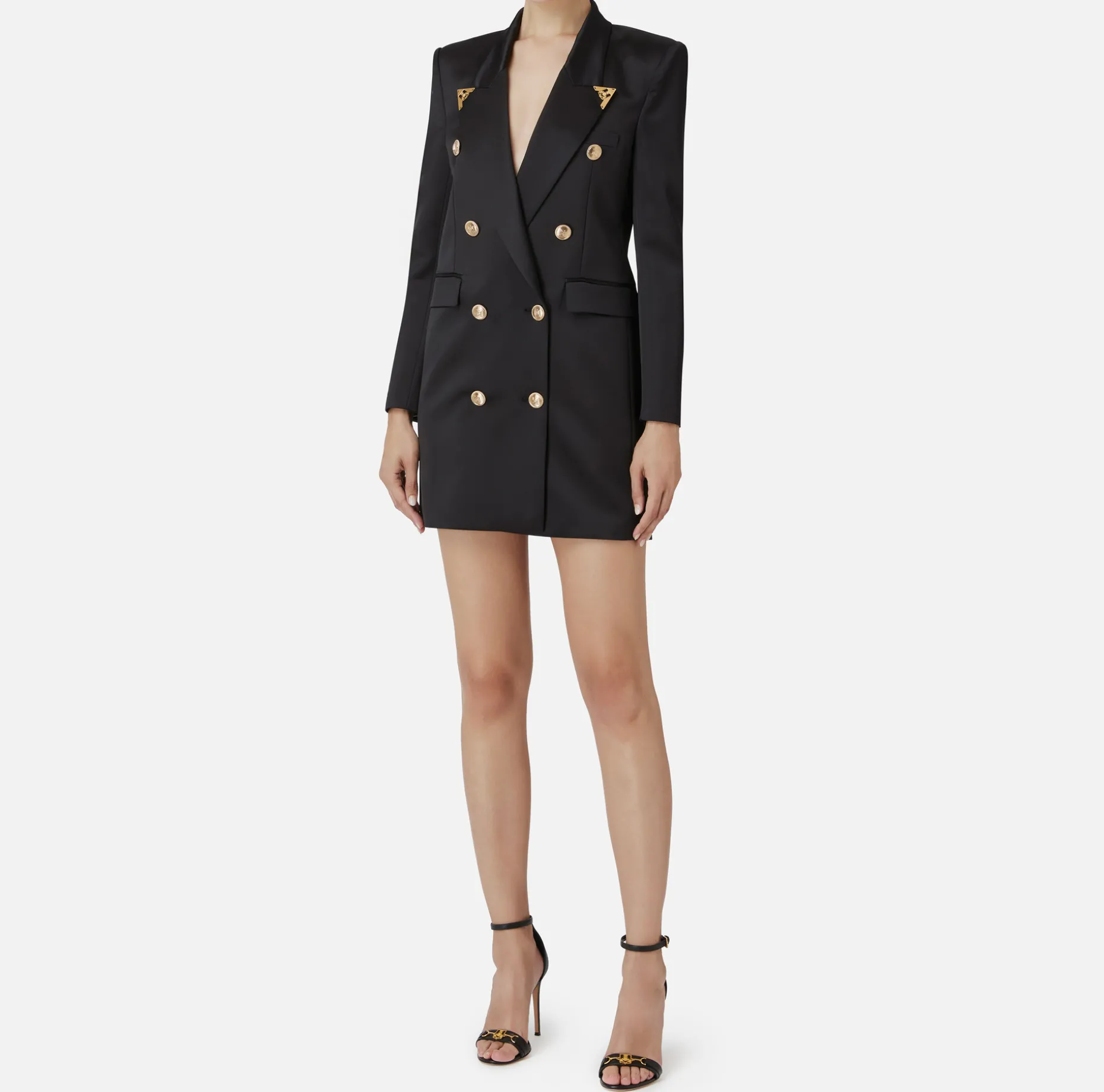 Elisabetta Franchi Coat Dresses | Mini Dresses | Double-breasted coat dress in cool wool with tips