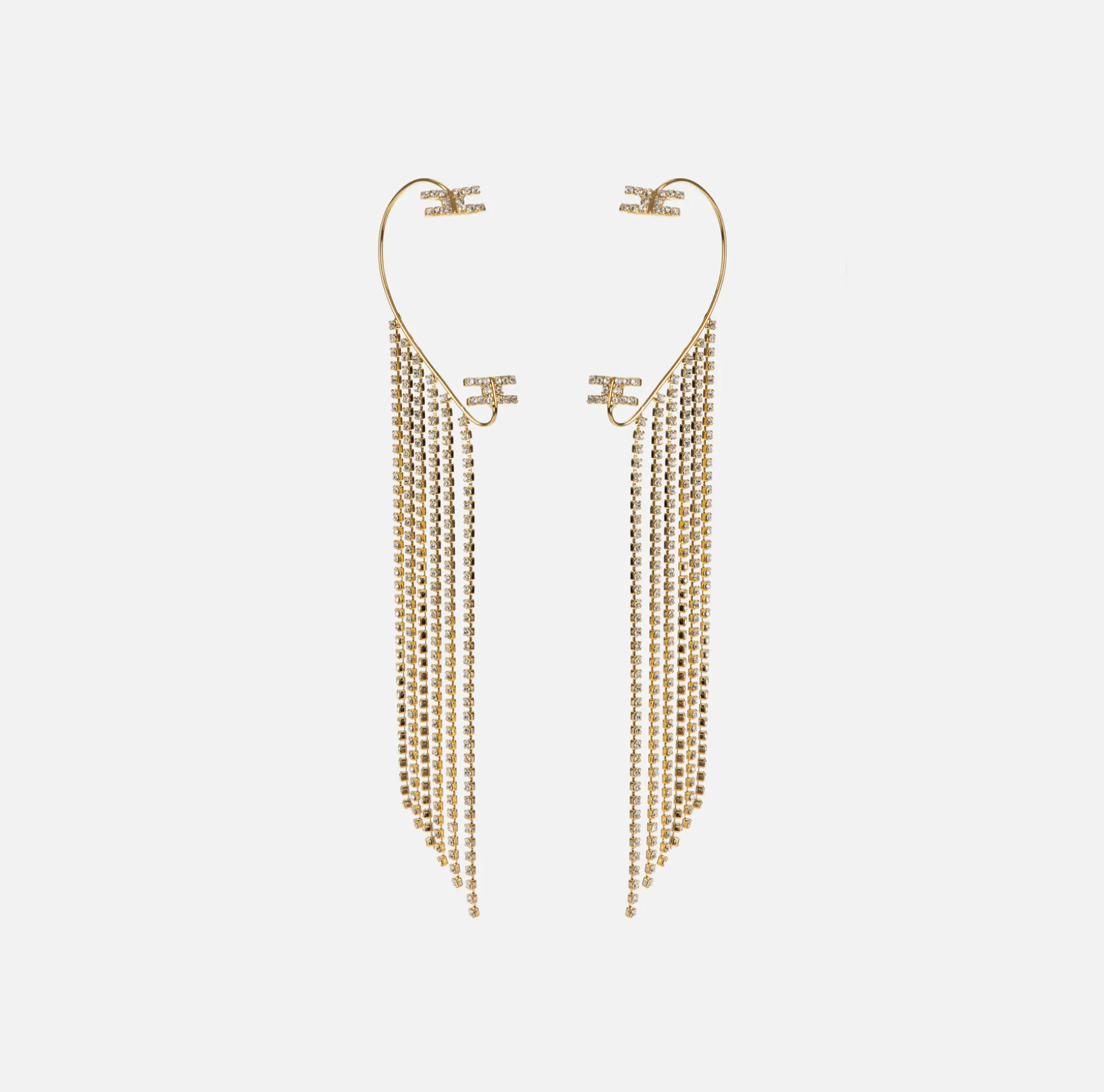 Elisabetta Franchi Jewelry | Earcuffs with rhinestone pendants