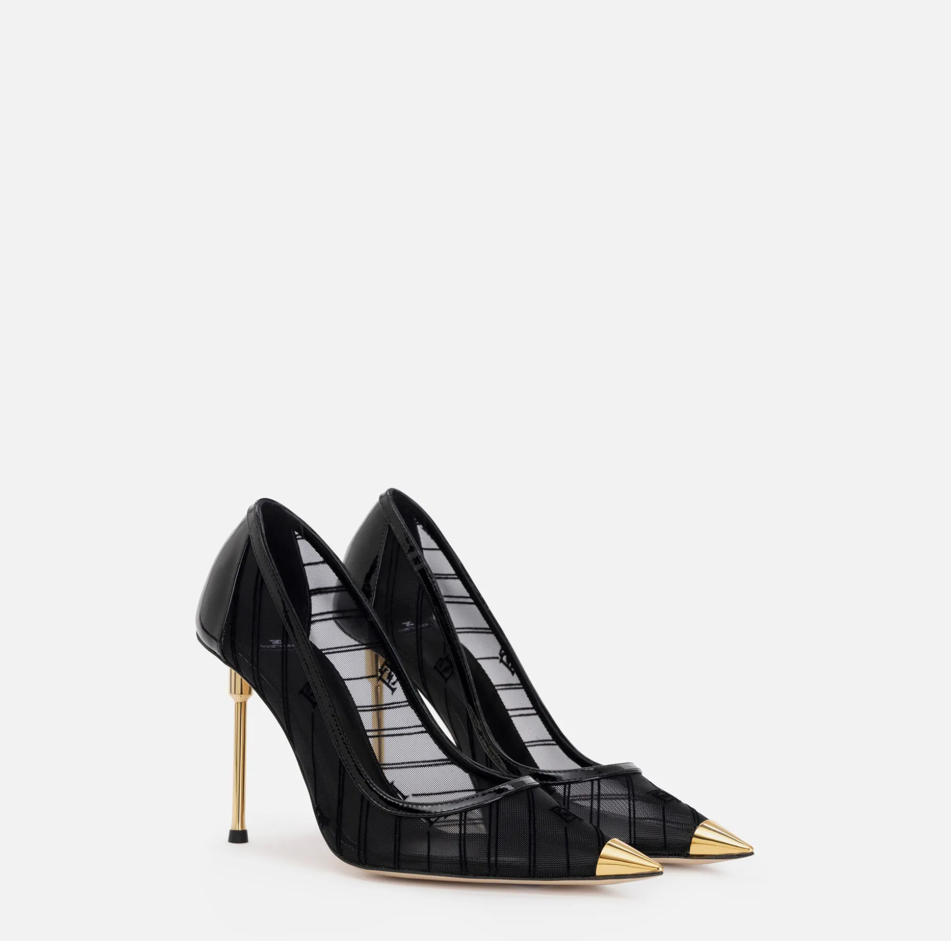 Elisabetta Franchi Pumps | Flocked mesh pump with logo