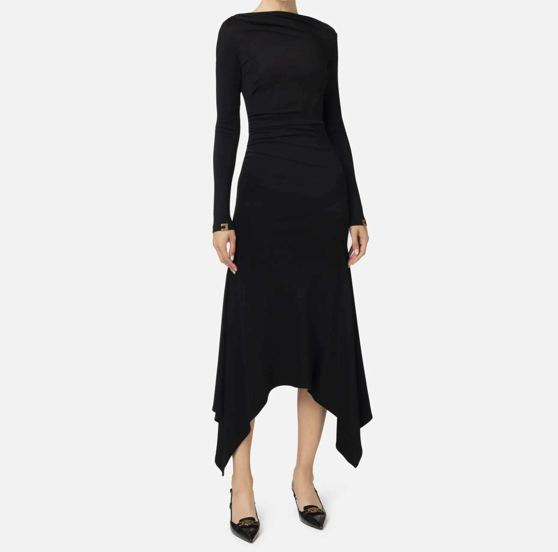 Elisabetta Franchi Midi Dresses | Dresses | Flowing jersey midi dress with draping