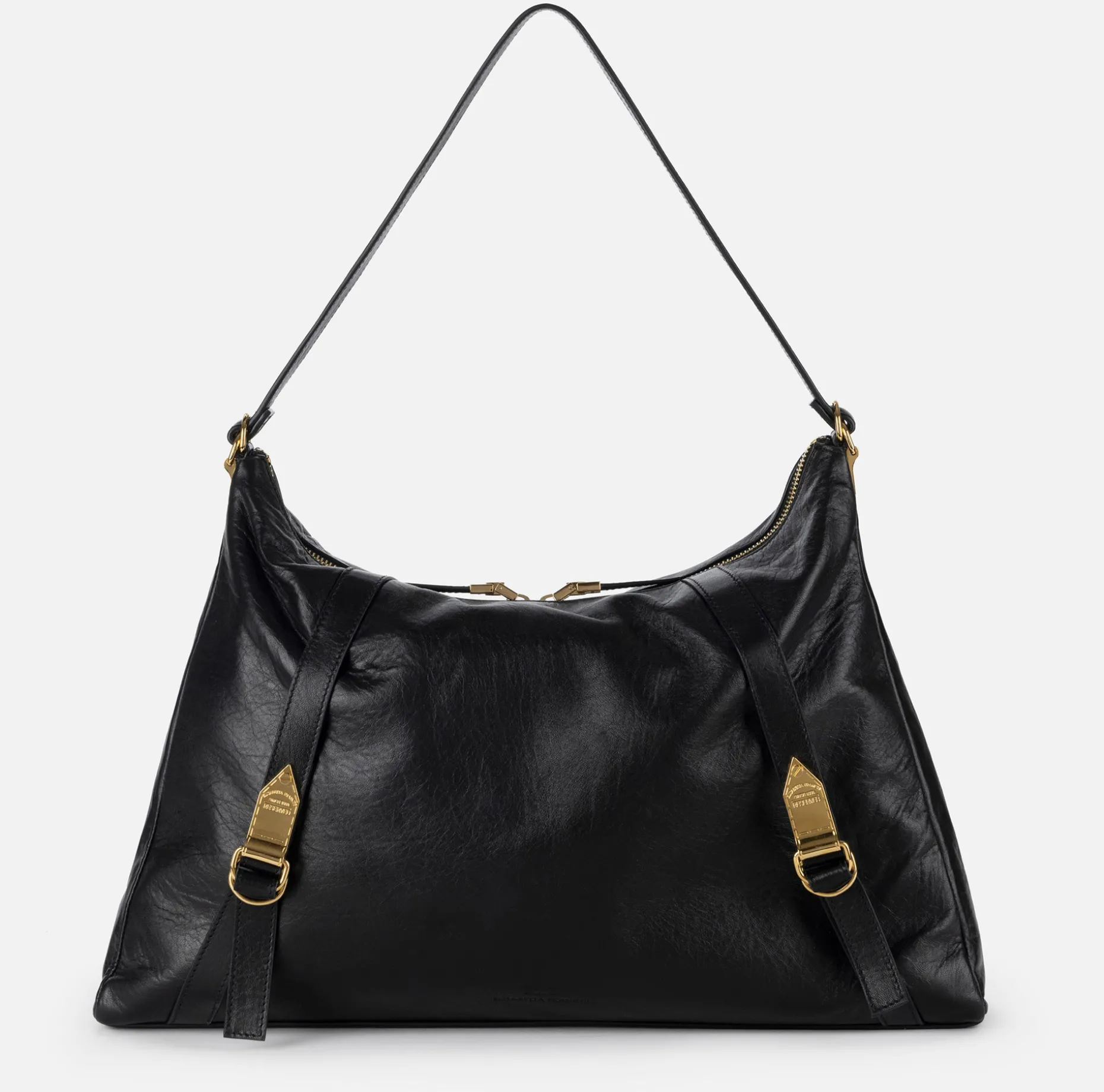 Elisabetta Franchi Shoulder Bags | Hobo bag in shiny Nappa leather