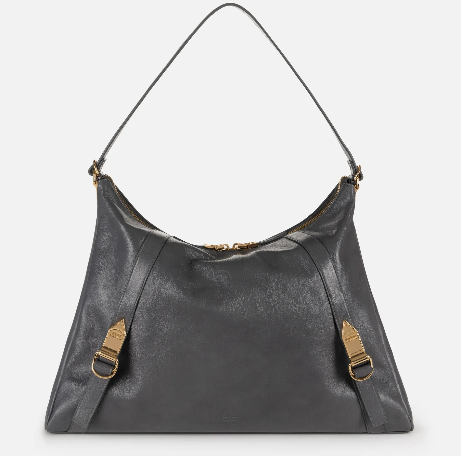 Elisabetta Franchi Shoulder Bags | Hobo bag in shiny Nappa leather