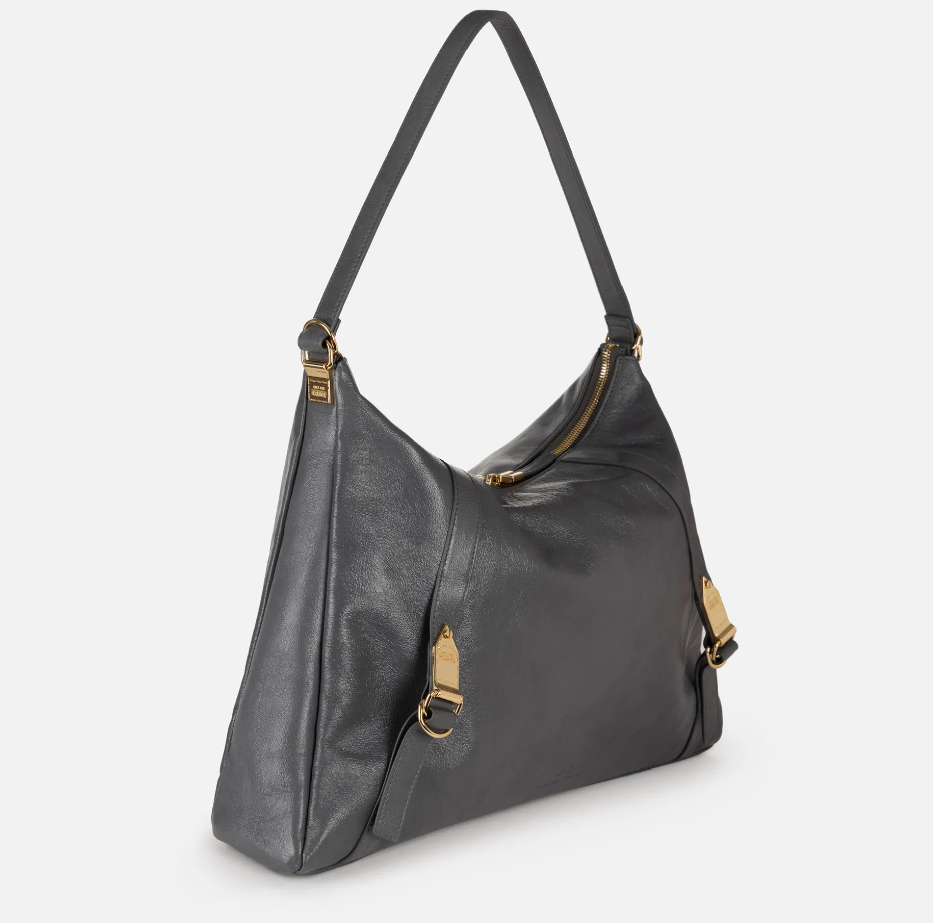 Elisabetta Franchi Shoulder Bags | Hobo bag in shiny Nappa leather