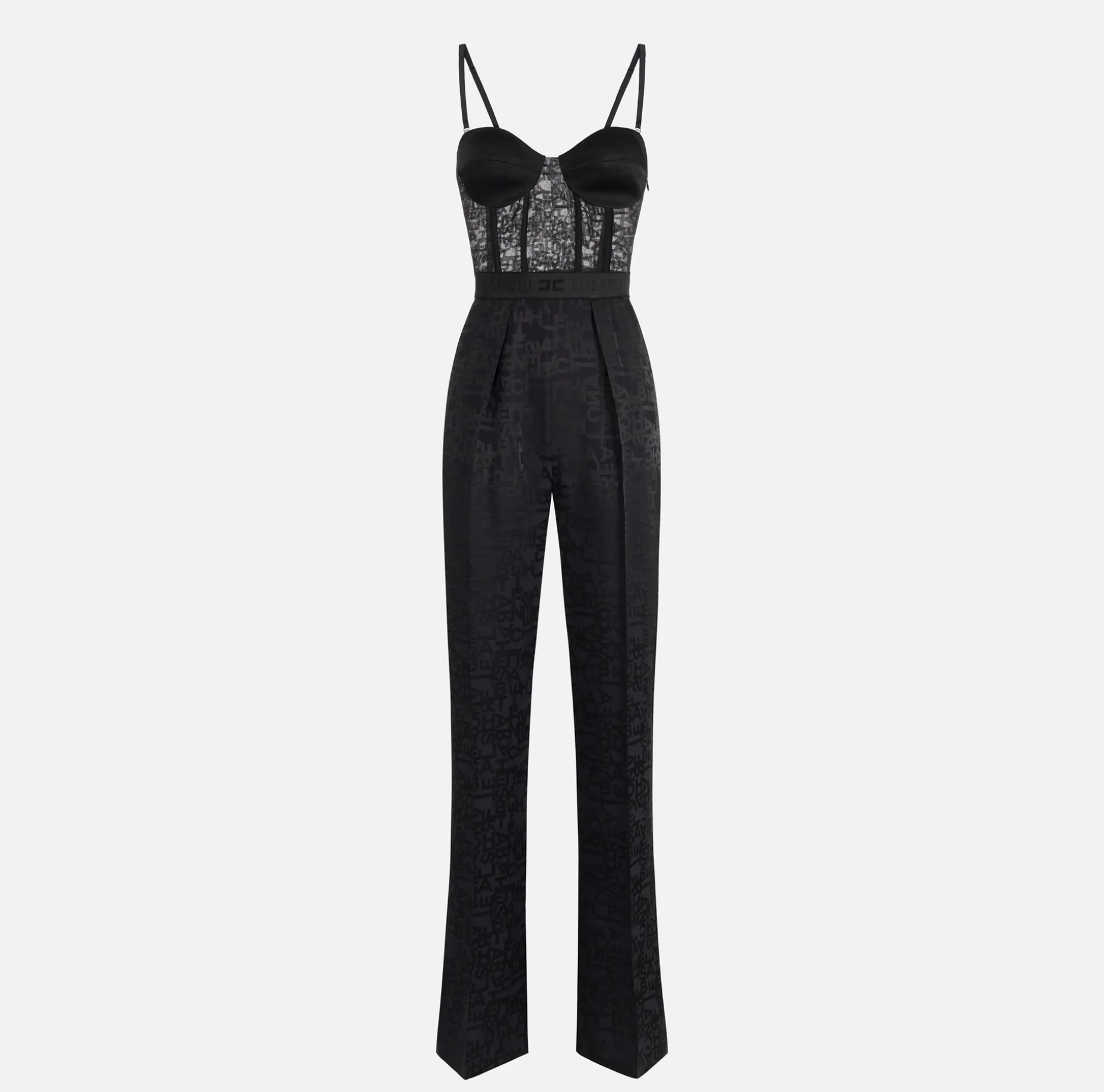 Elisabetta Franchi Jumpsuits | Jacquard crêpe combined jumpsuit with lettering