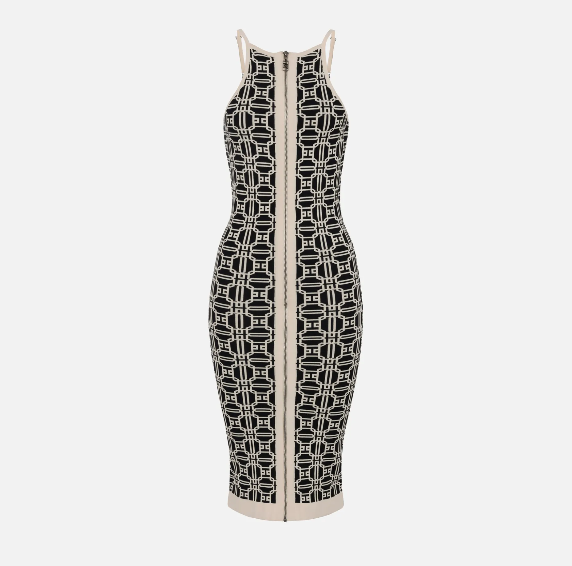 Elisabetta Franchi Knitted Dresses | Midi Dresses | Jacquard logo midi dress