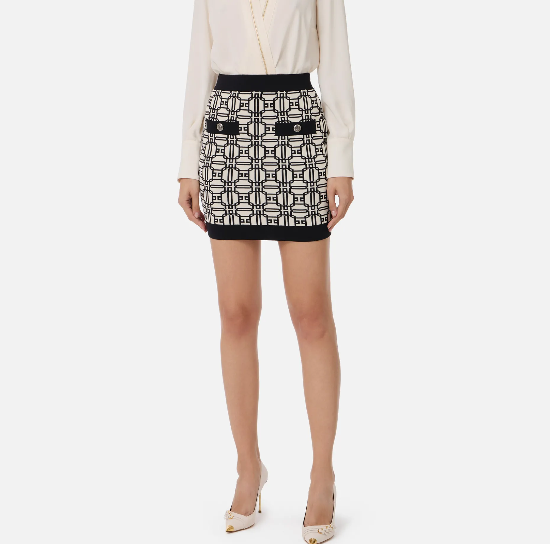 Elisabetta Franchi Skirts | Jacquard viscose logo miniskirt