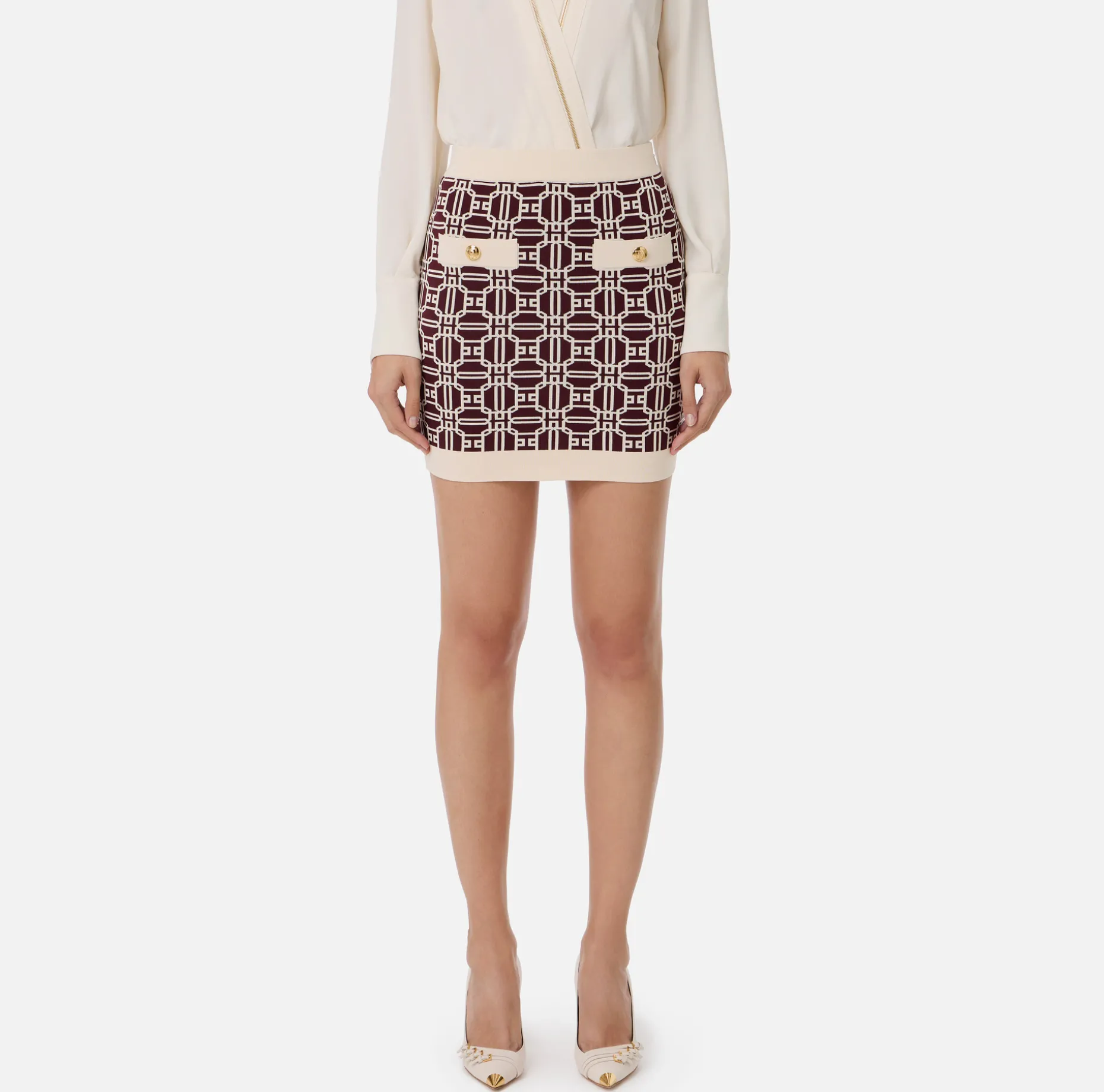 Elisabetta Franchi Skirts | Jacquard viscose logo miniskirt