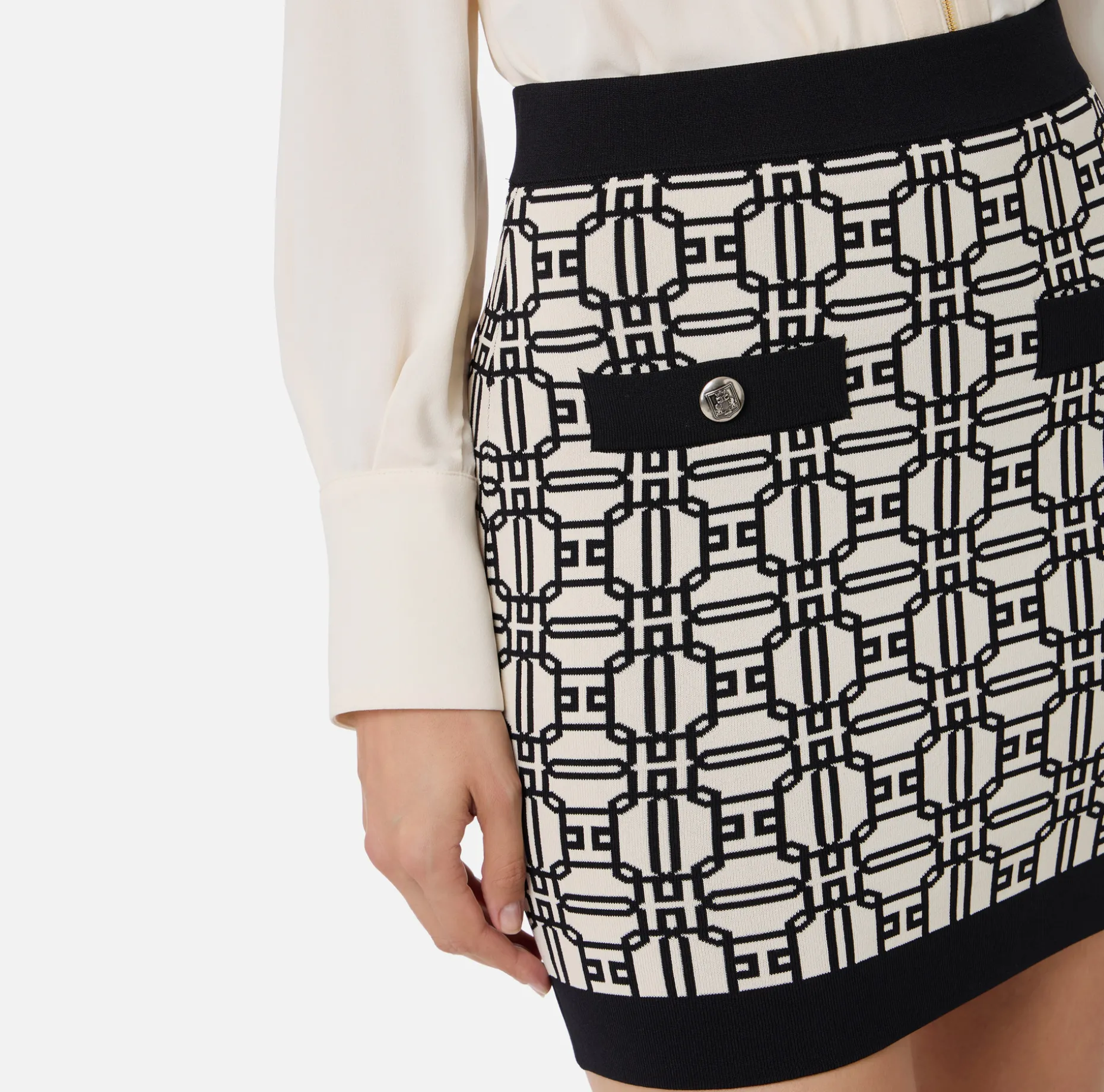 Elisabetta Franchi Skirts | Jacquard viscose logo miniskirt