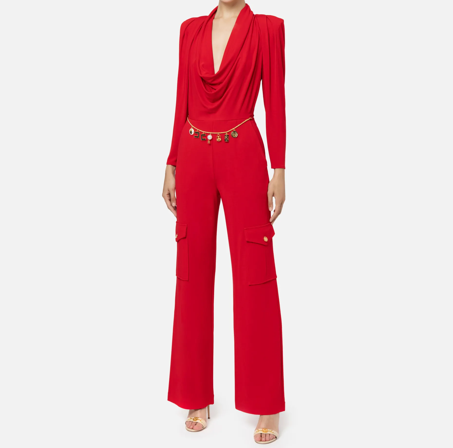 Elisabetta Franchi Jumpsuits | Jersey jumpsuit with charm belt