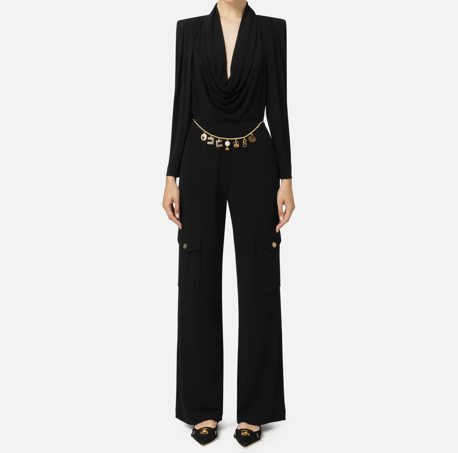 Elisabetta Franchi Jumpsuits | Jersey jumpsuit with charm belt