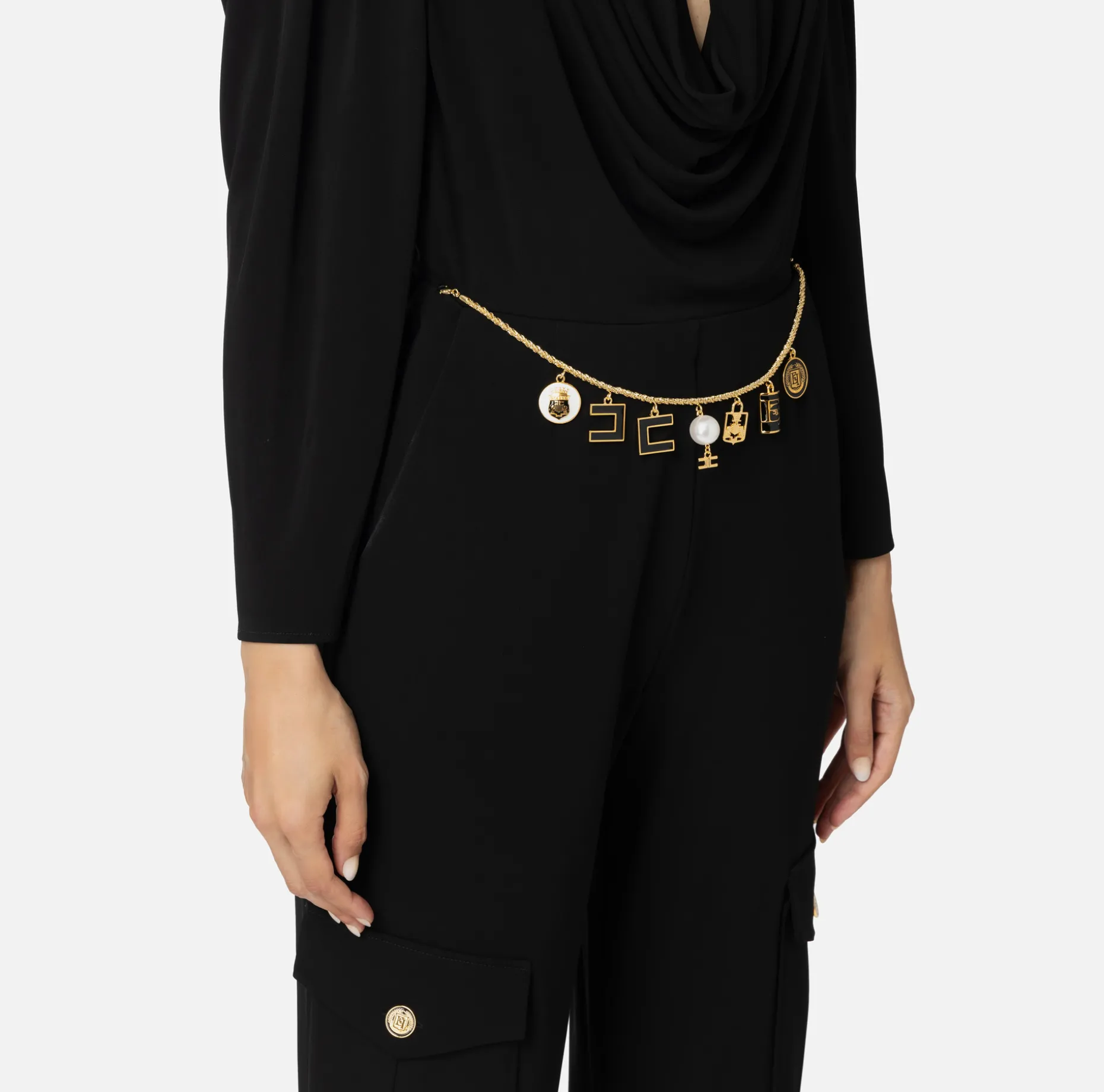 Elisabetta Franchi Jumpsuits | Jersey jumpsuit with charm belt