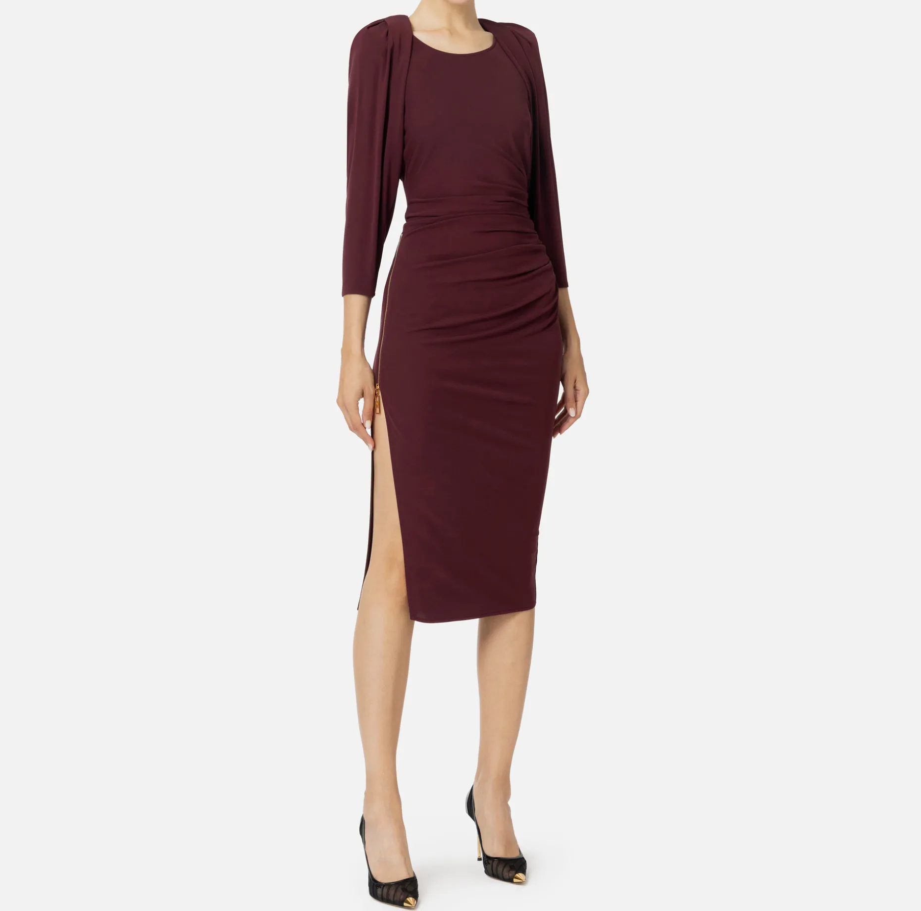 Elisabetta Franchi Midi Dresses | Dresses | Jersey midi dress with side zip