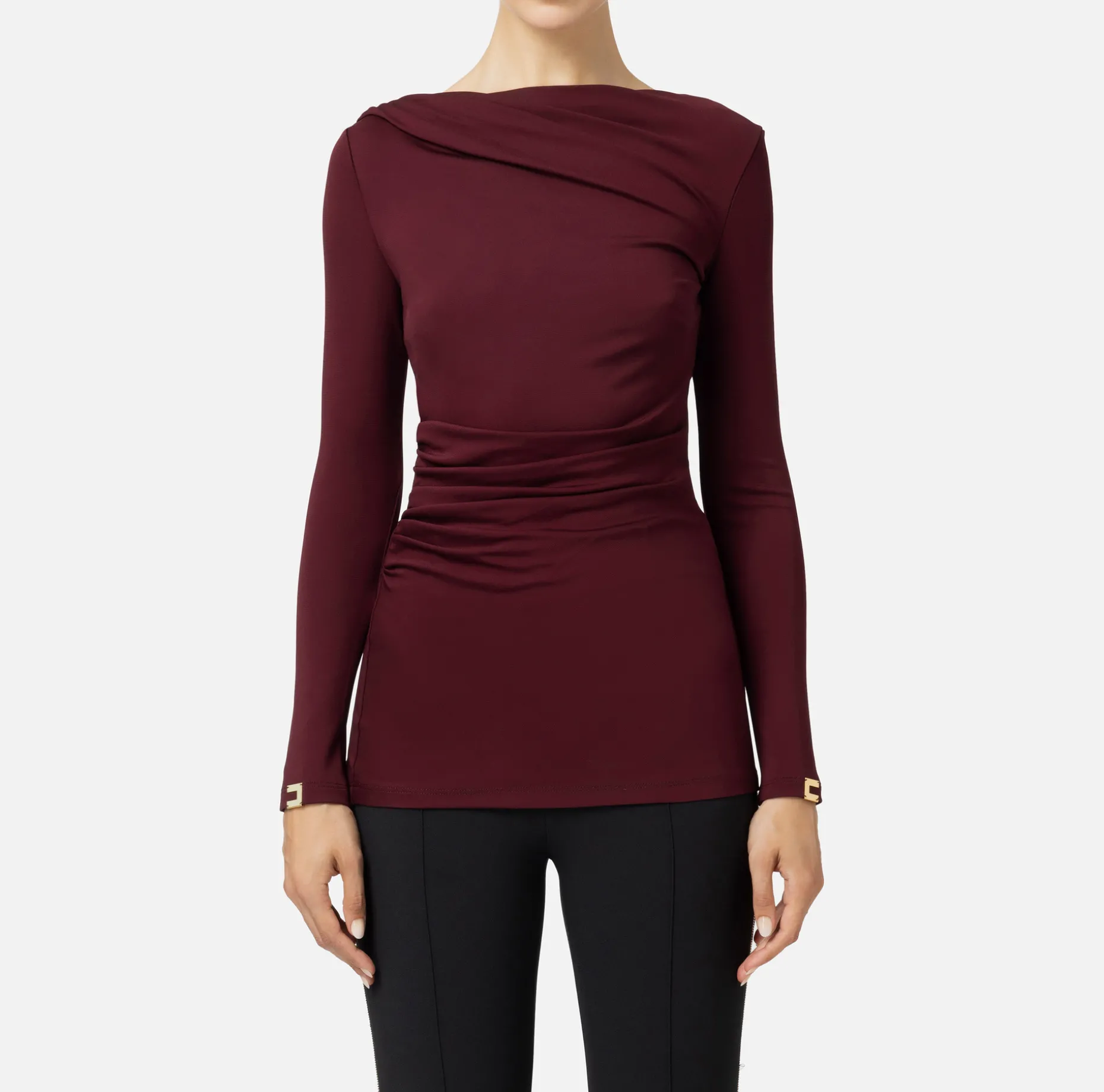 Elisabetta Franchi Top And T-Shirts | Jersey top with draping