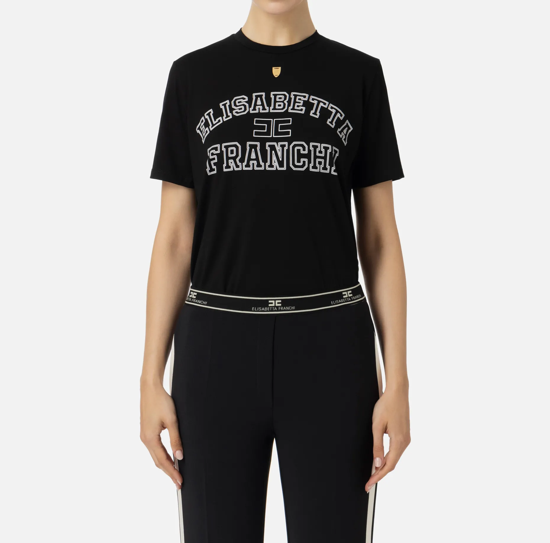 Elisabetta Franchi Top And T-Shirts | Jersey T-shirt with college logo