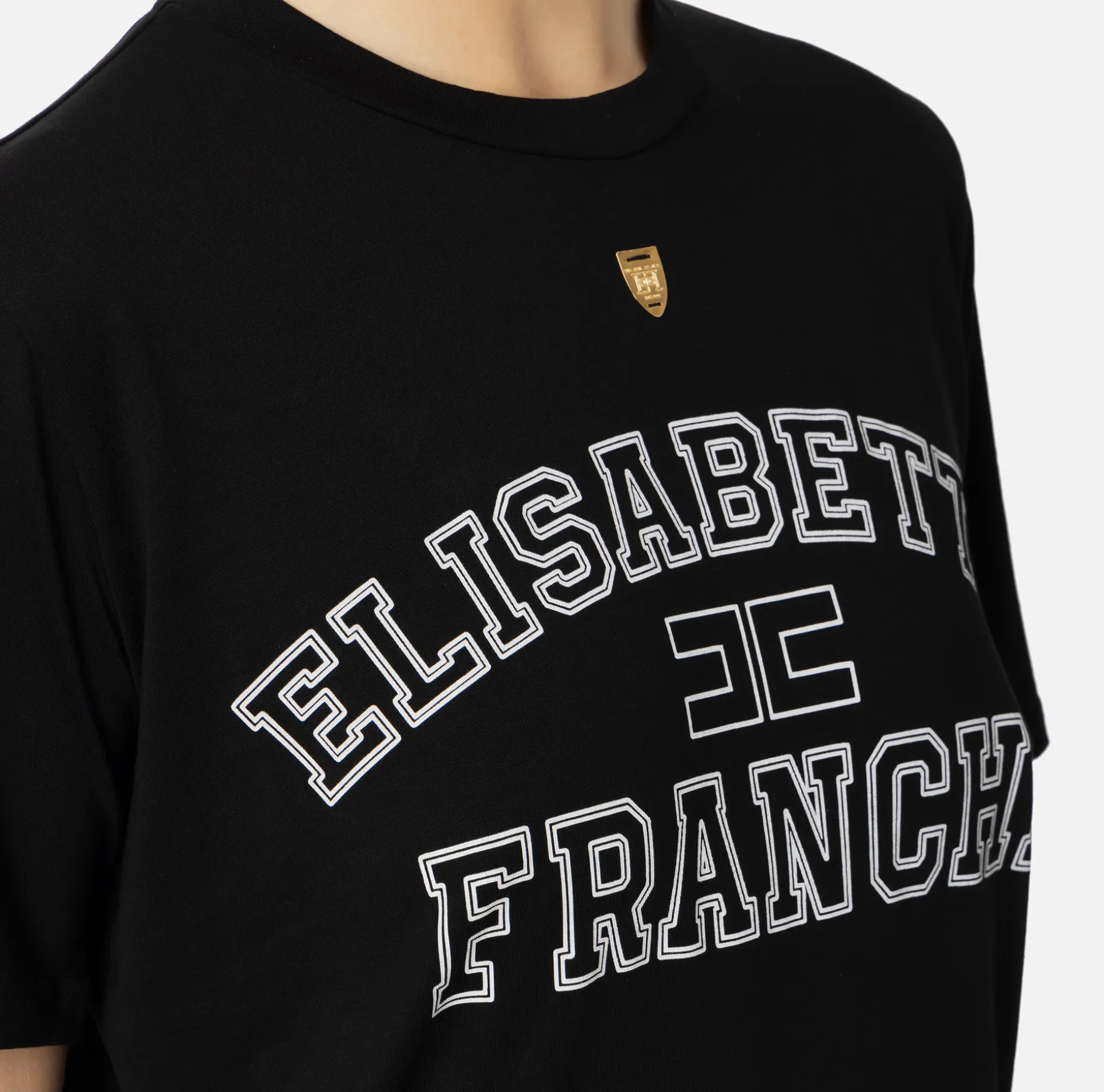 Elisabetta Franchi Top And T-Shirts | Jersey T-shirt with college logo