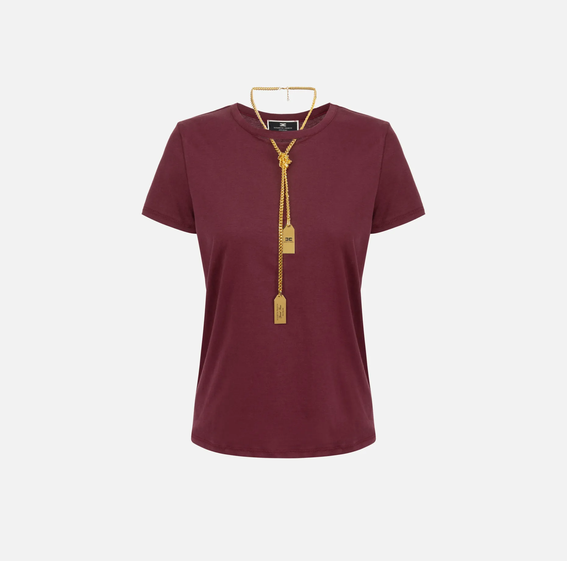 Elisabetta Franchi Top And T-Shirts | Jersey T-shirt with necklace