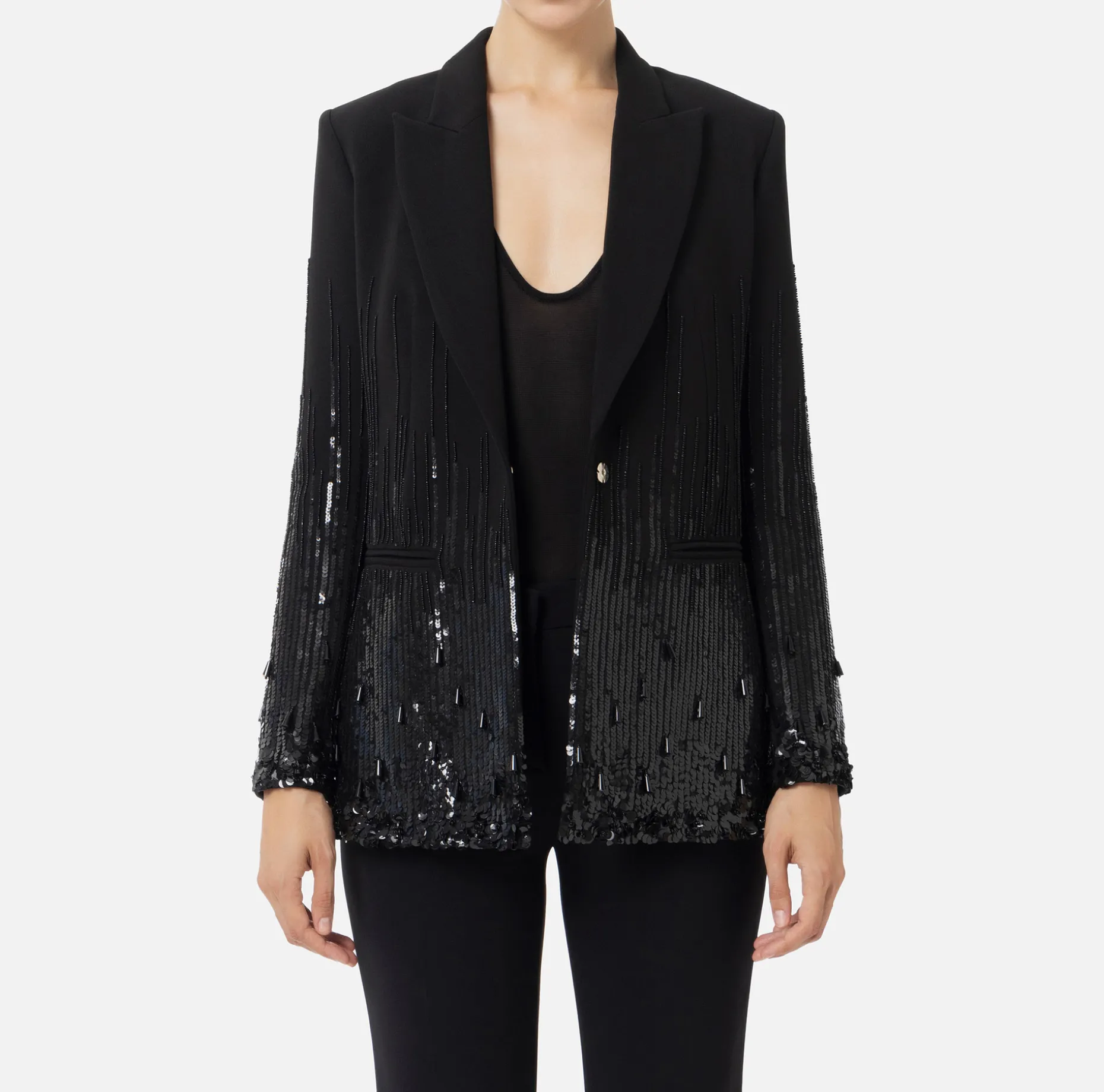 Elisabetta Franchi Jackets And Trench Coats | Jumpsuit in crêpe embroidered with sequins