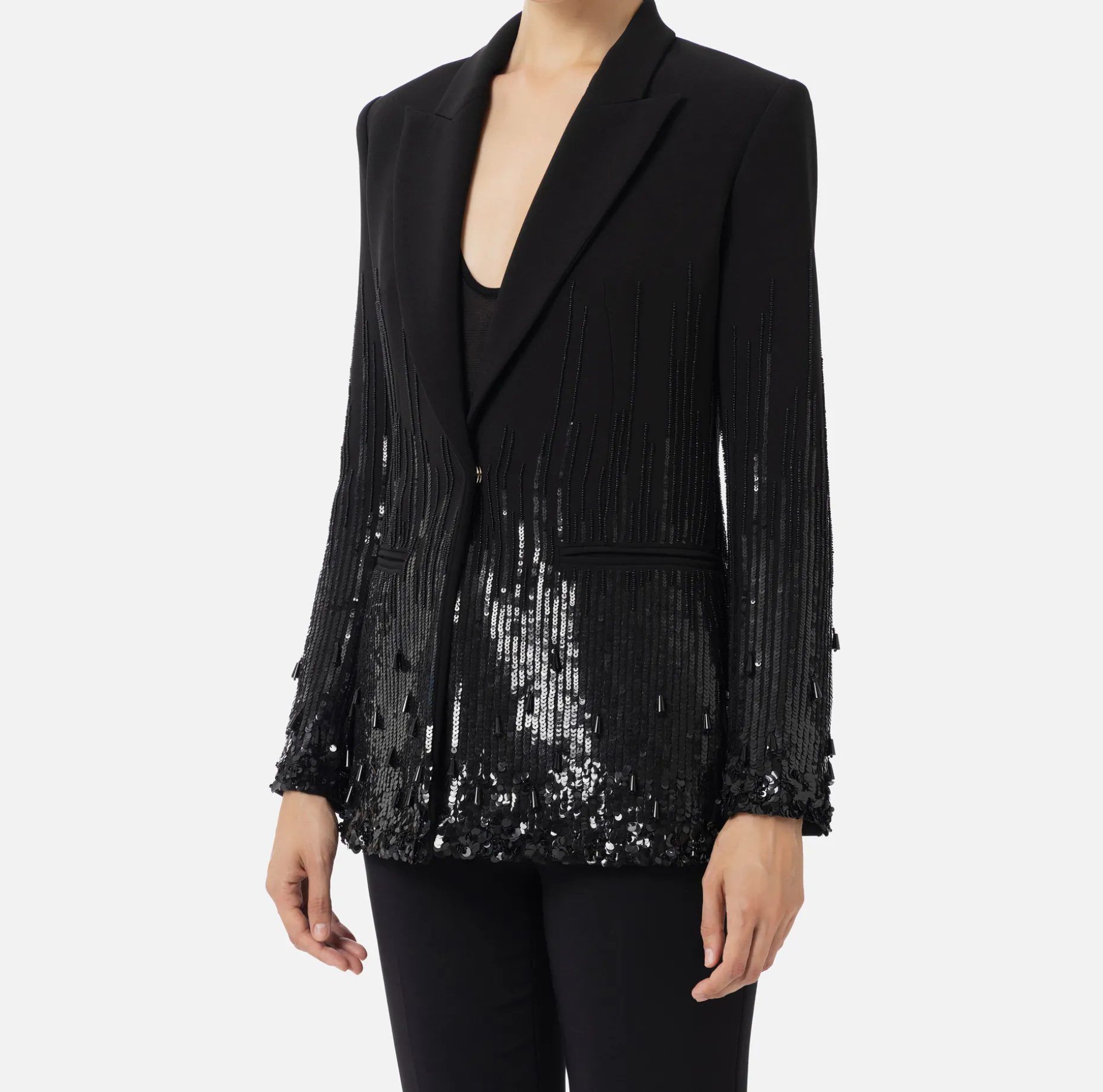 Elisabetta Franchi Jackets And Trench Coats | Jumpsuit in crêpe embroidered with sequins