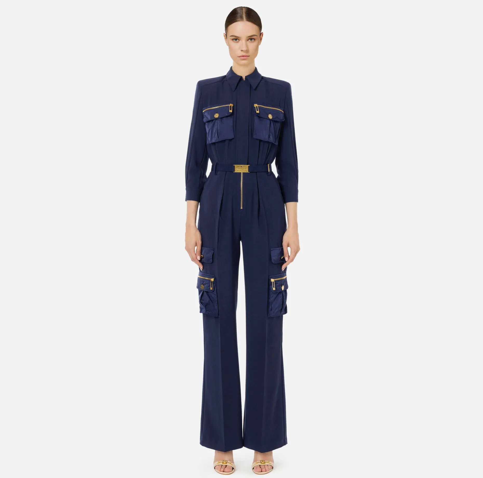 Elisabetta Franchi Jumpsuits | Jumpsuit in crêpe fabric with pockets and belt