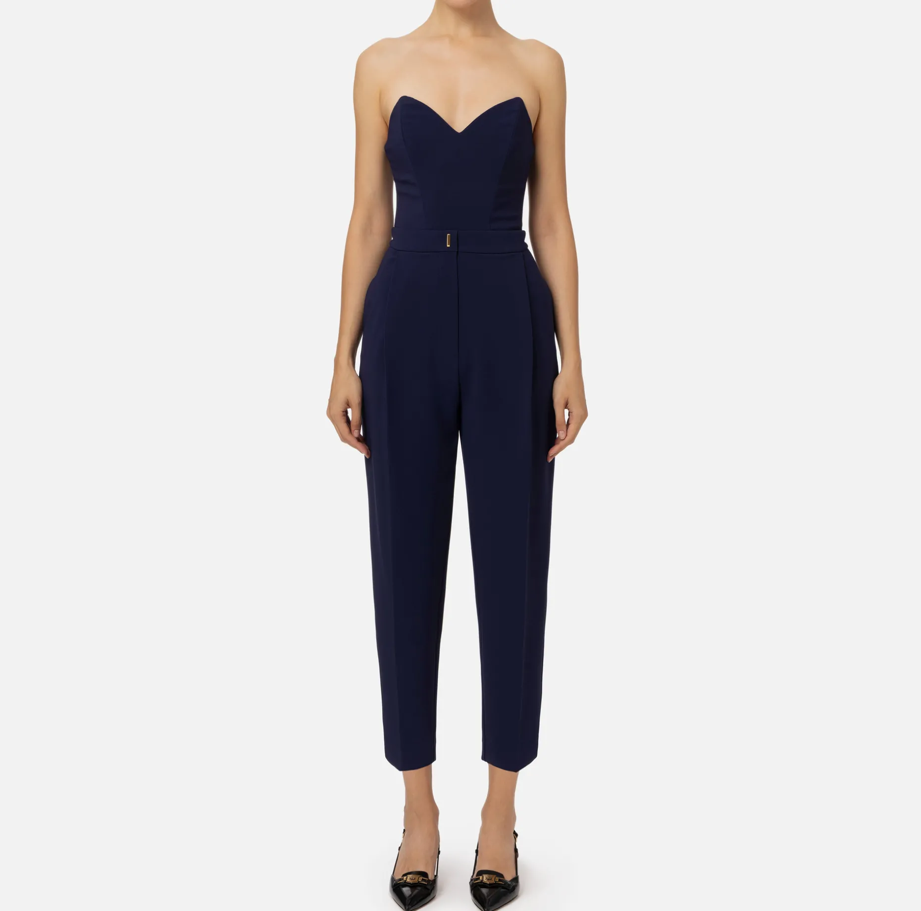 Elisabetta Franchi Jumpsuits | Jumpsuit in stretch crêpe fabric with bustier top