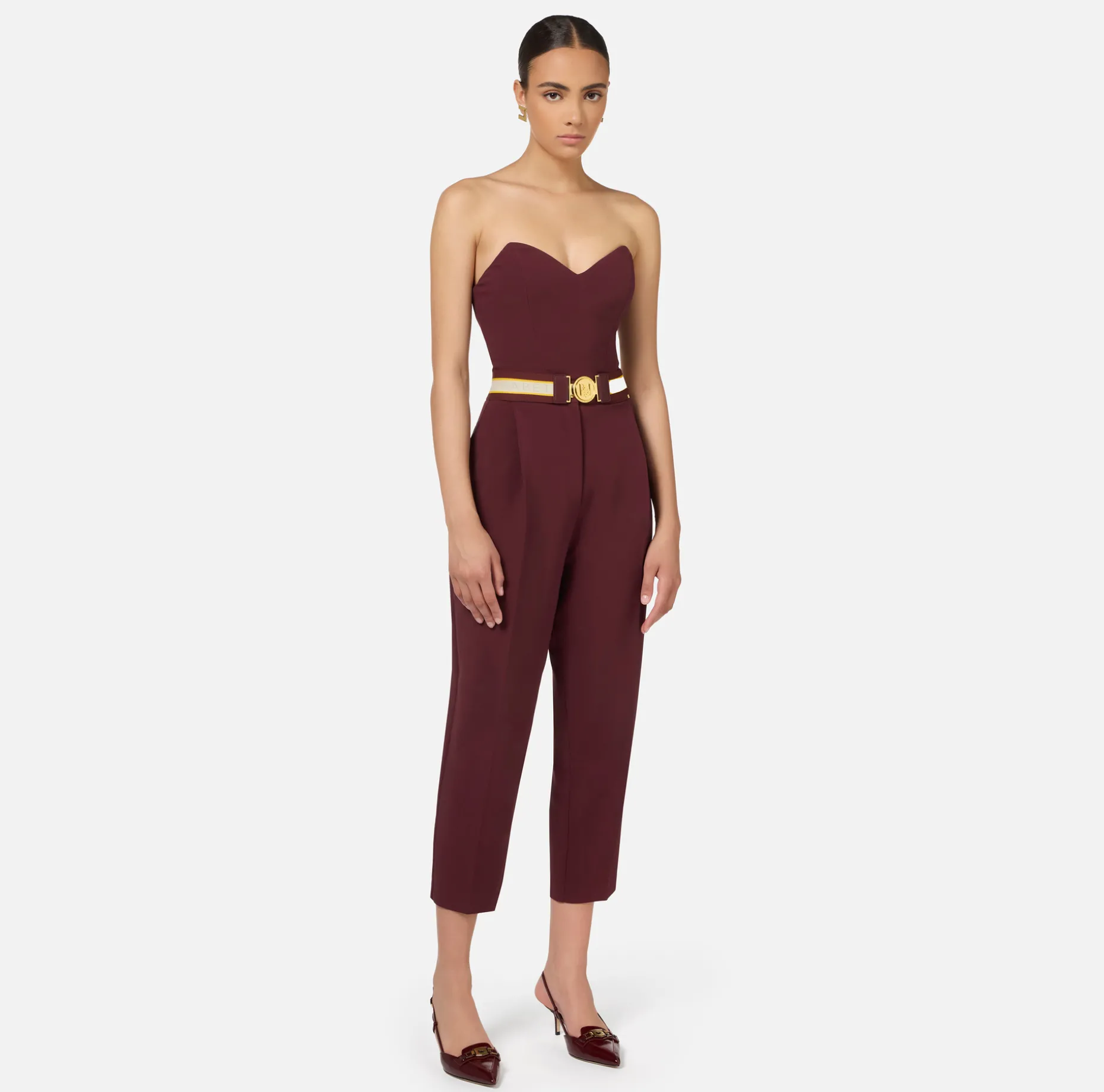 Elisabetta Franchi Jumpsuits | Jumpsuit in stretch crêpe fabric with bustier top