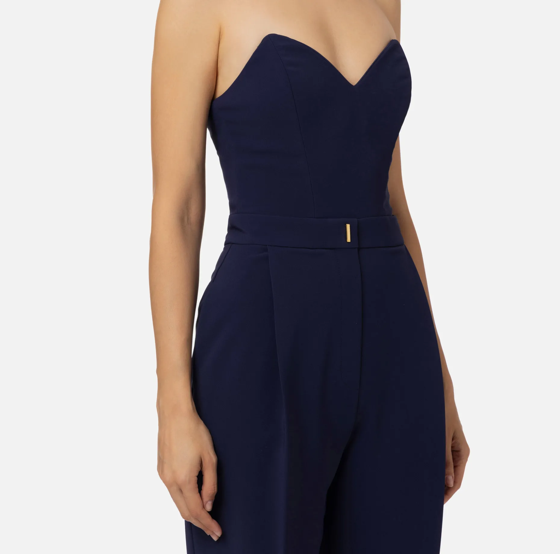 Elisabetta Franchi Jumpsuits | Jumpsuit in stretch crêpe fabric with bustier top