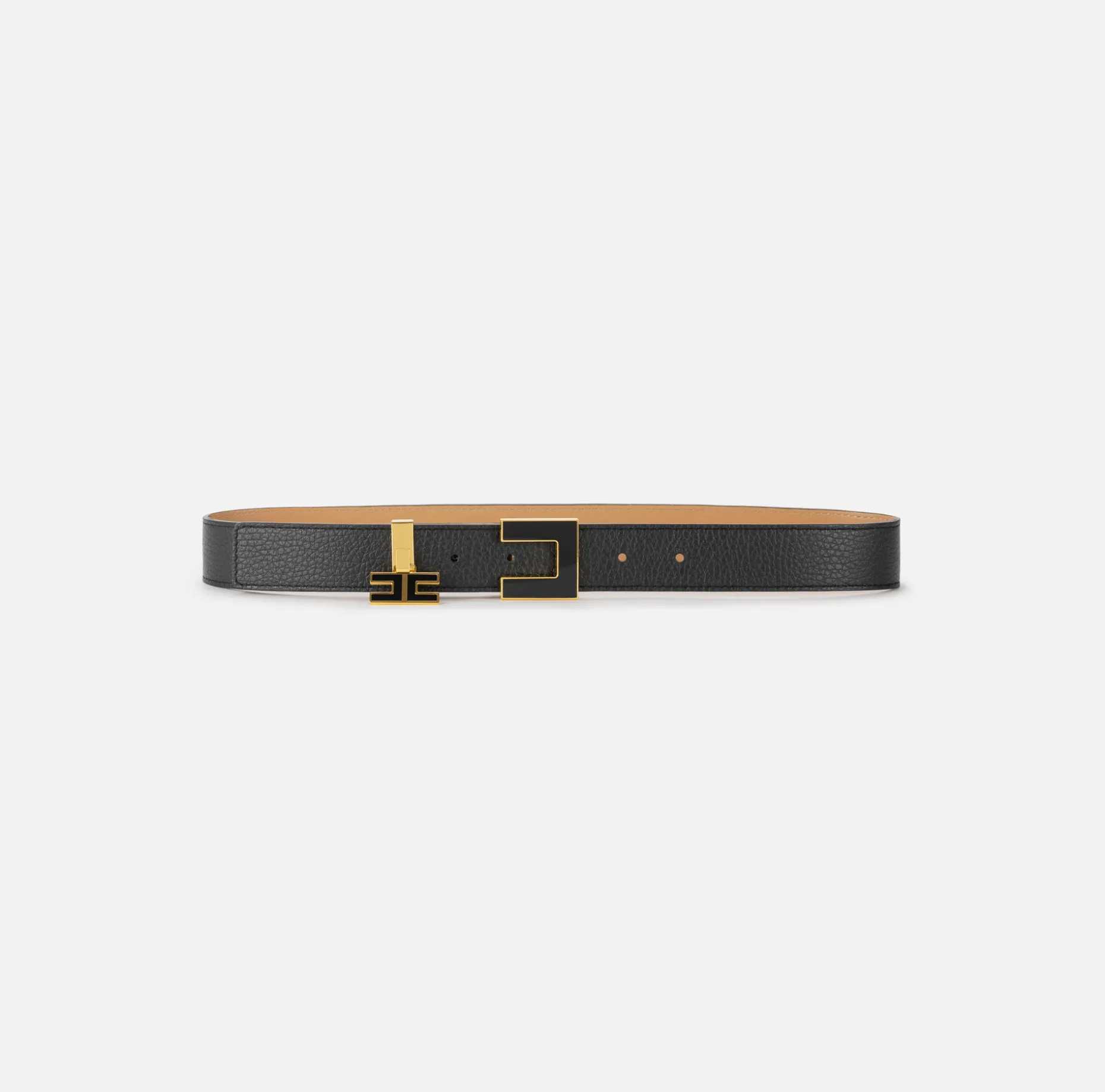 Elisabetta Franchi Belts | Leather belt with buckle and enamelled logo charms