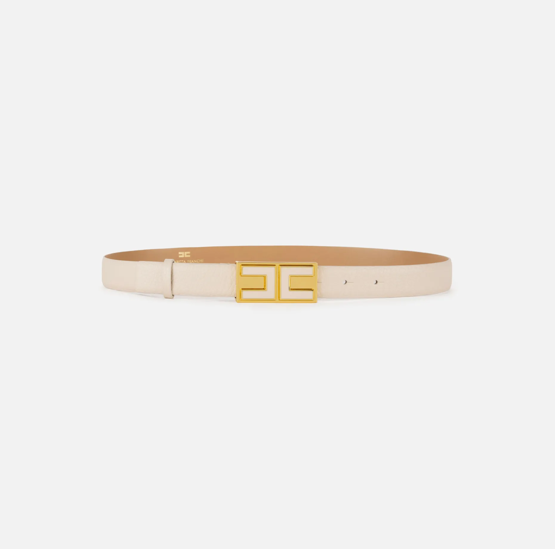 Elisabetta Franchi Belts | Leather belt with enamelled logo plaque