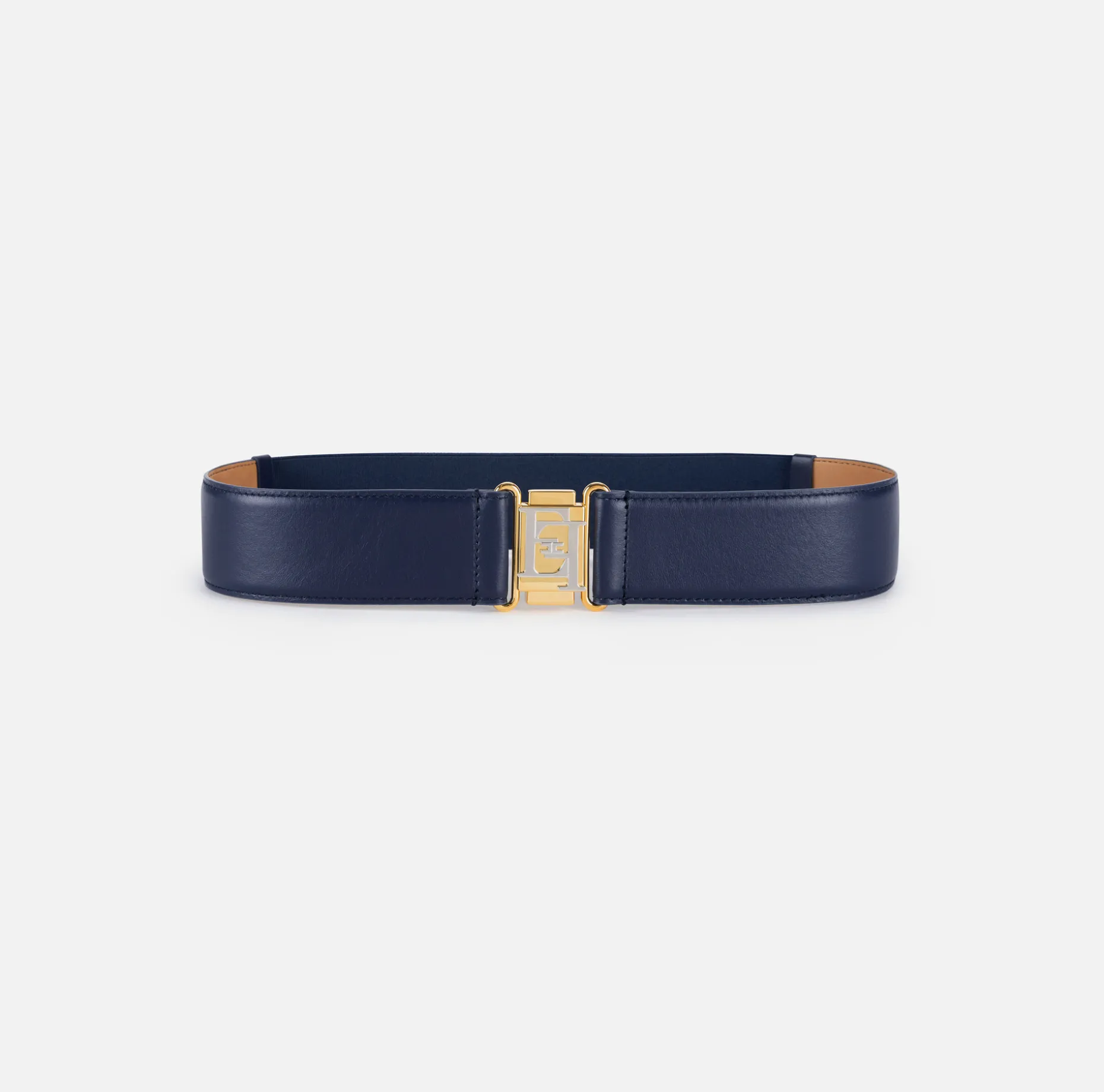 Elisabetta Franchi Belts | Leather belt with interlocking logo buckle