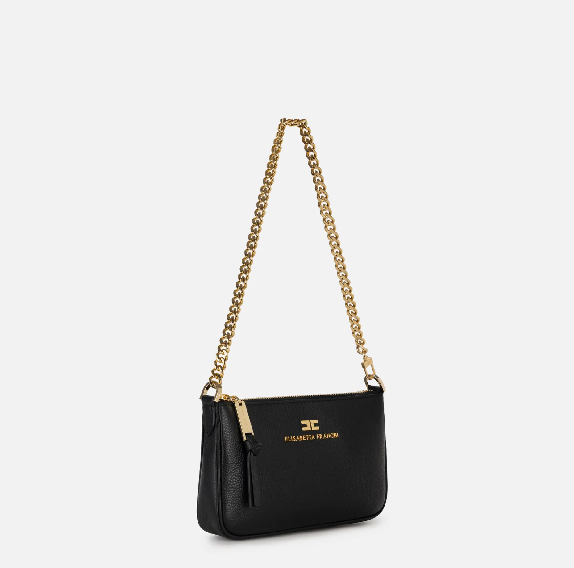 Elisabetta Franchi Shoulder Bags | Leather mini shoulder bag with lettering