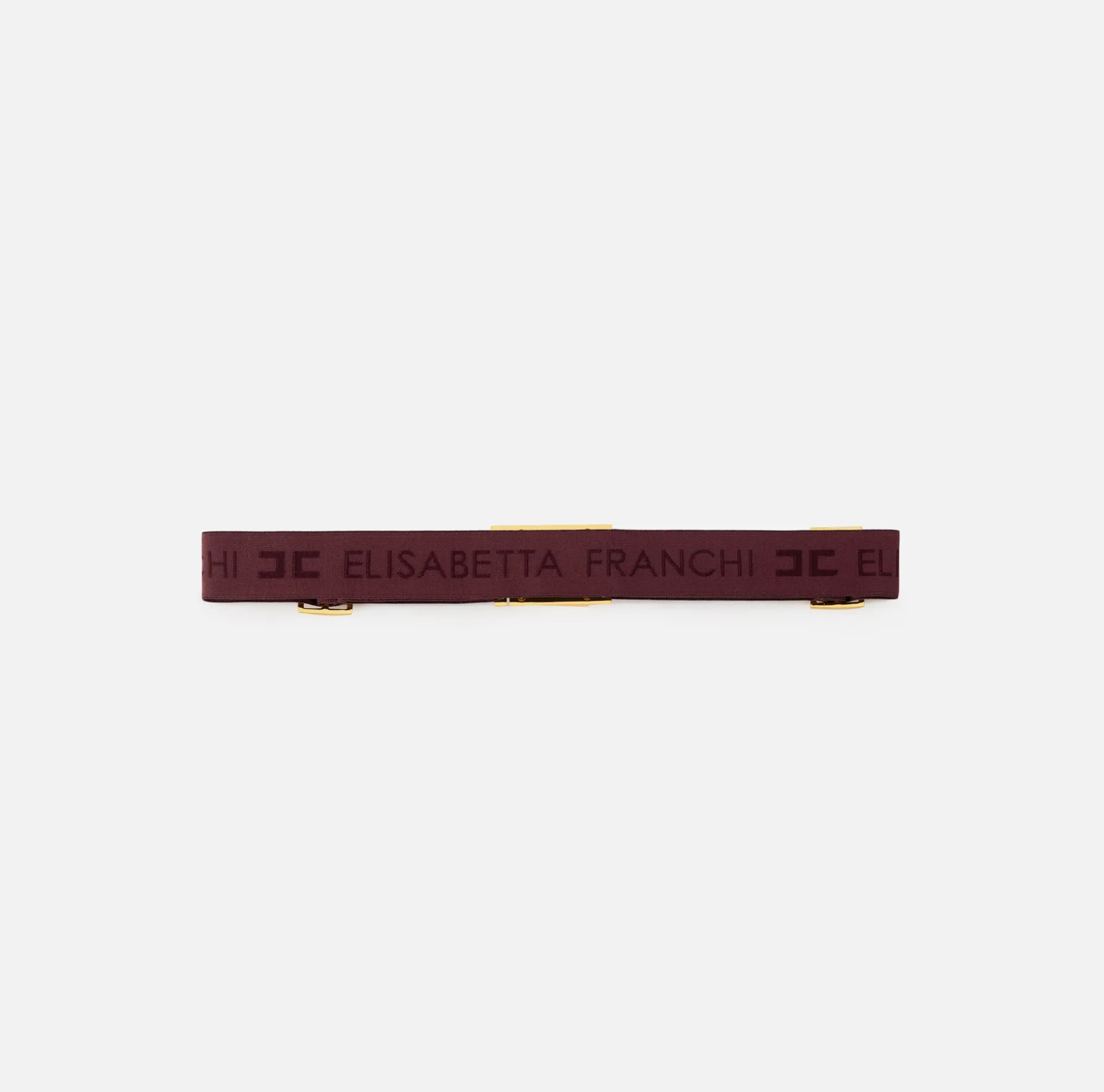 Elisabetta Franchi Belts | Logo jacquard elastic belt with logoed plaque