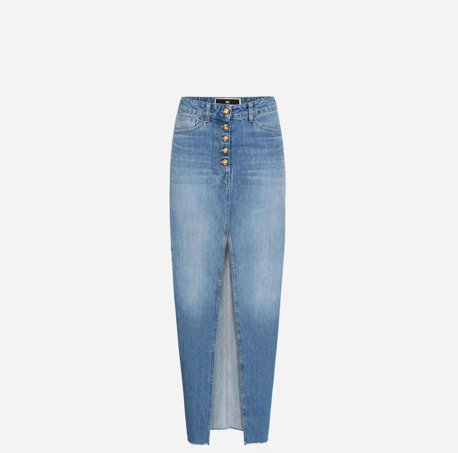 Elisabetta Franchi Skirts | Long denim skirt with slit