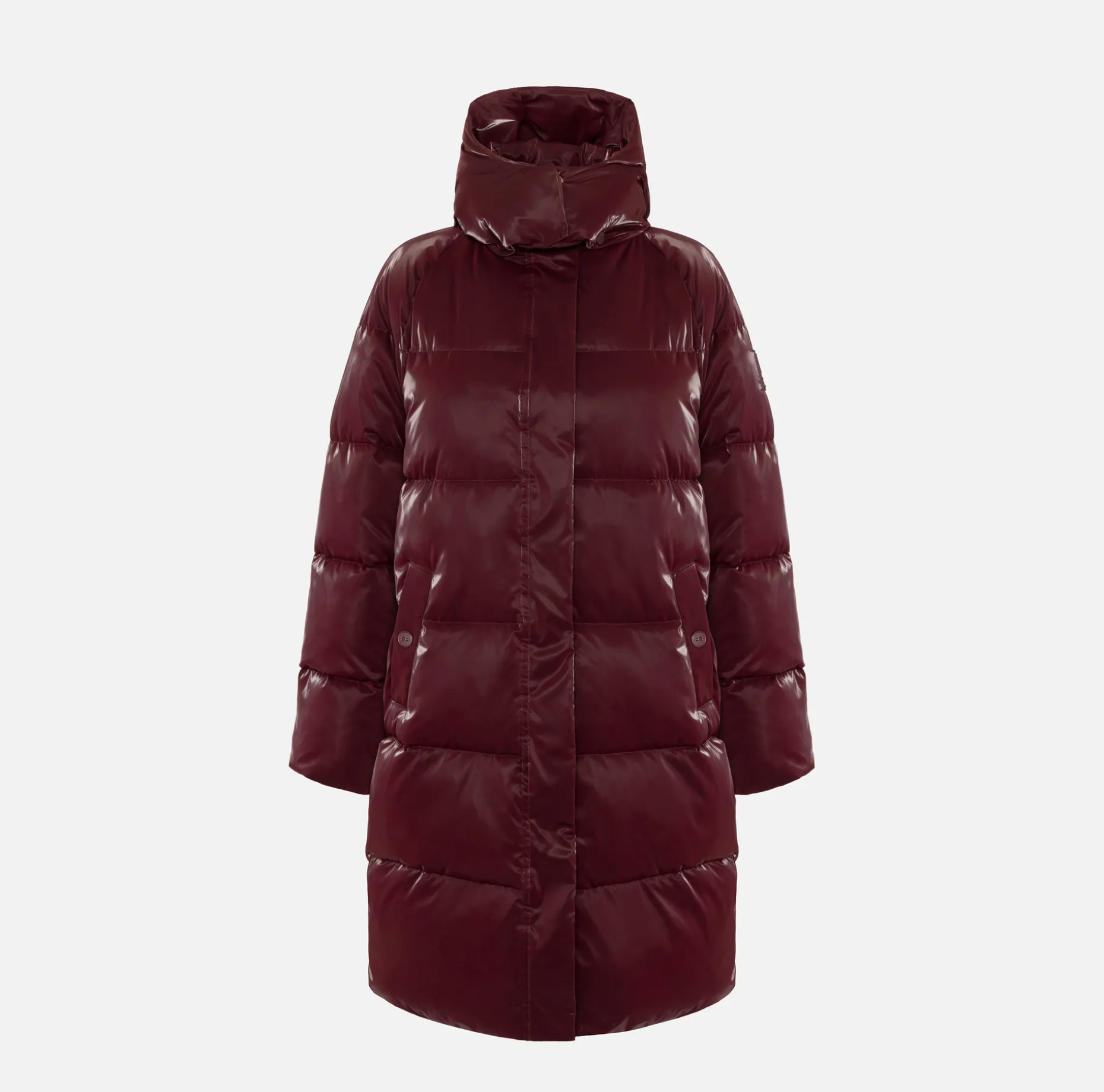 Elisabetta Franchi Coats And Jackets | Long satin nylon down jacket with hood