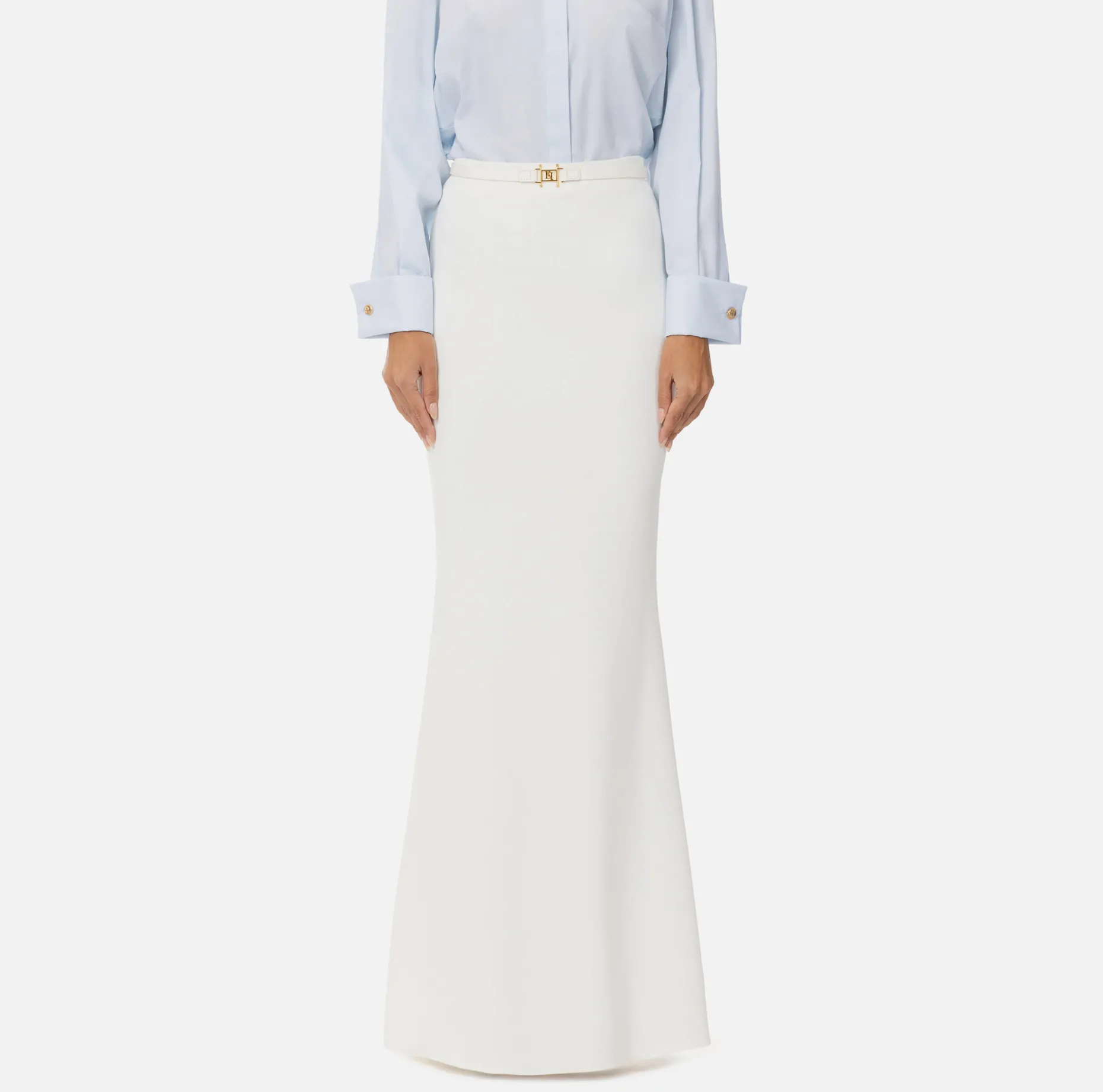 Elisabetta Franchi Skirts | Long skirt in lightweight crêpe fabric with belt