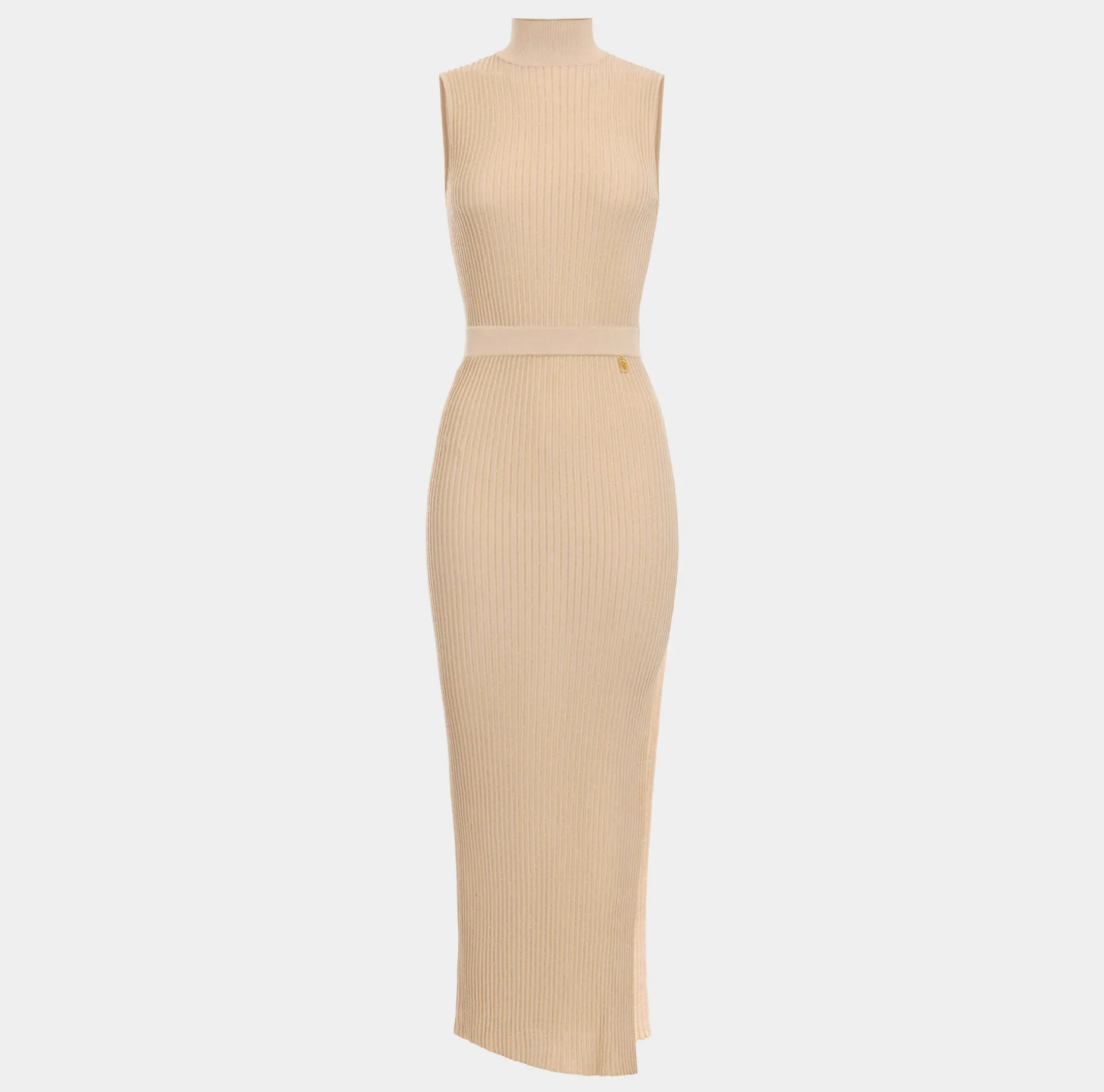 Elisabetta Franchi Knitted Dresses | Dresses | Lurex and viscose narrow-ribbed midi dress