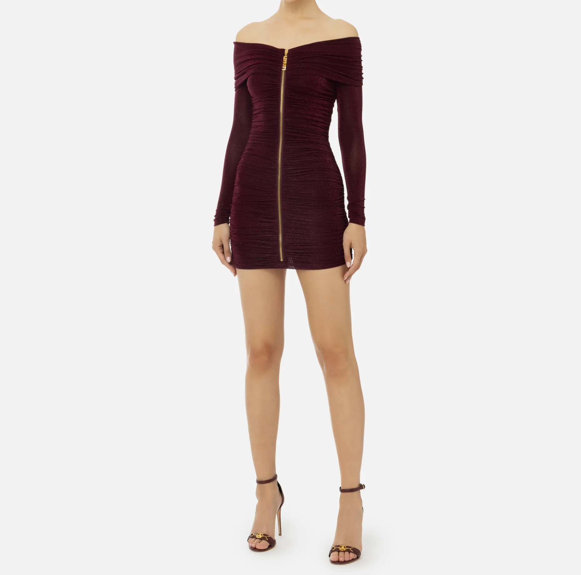 Elisabetta Franchi Mini Dresses | Dresses | Lurex jersey mini-dress with zip