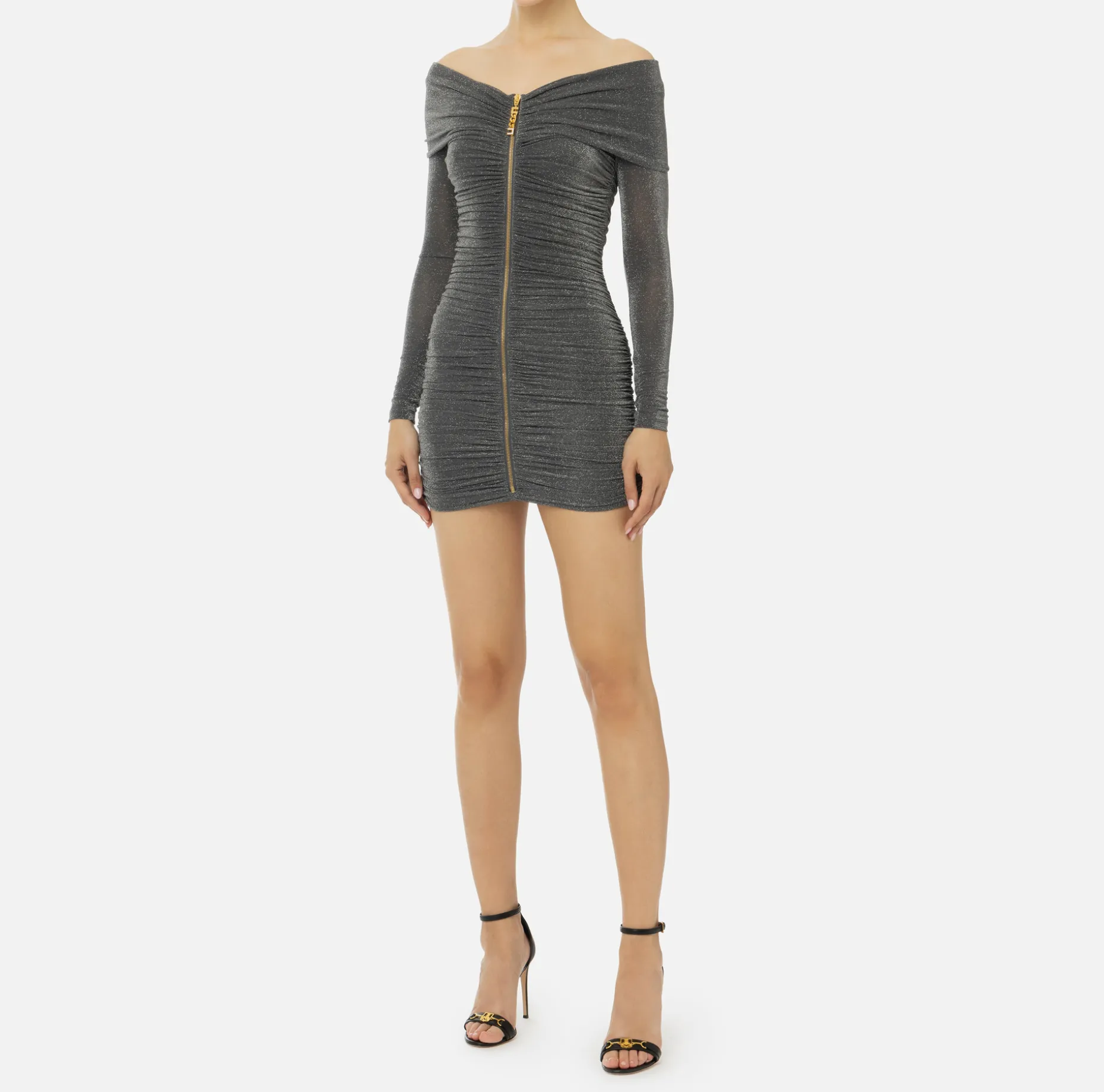 Elisabetta Franchi Mini Dresses | Dresses | Lurex jersey mini-dress with zip