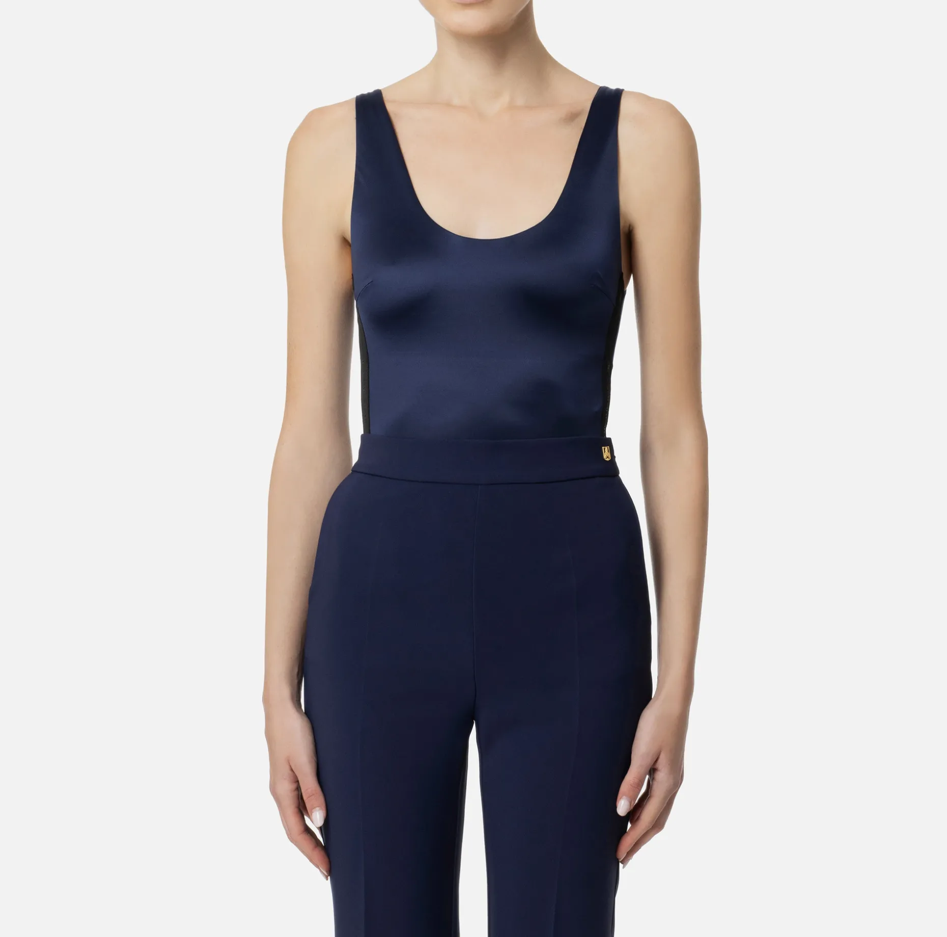 Elisabetta Franchi Top And T-Shirts | Lycra bodysuit with elasticated logoed bands