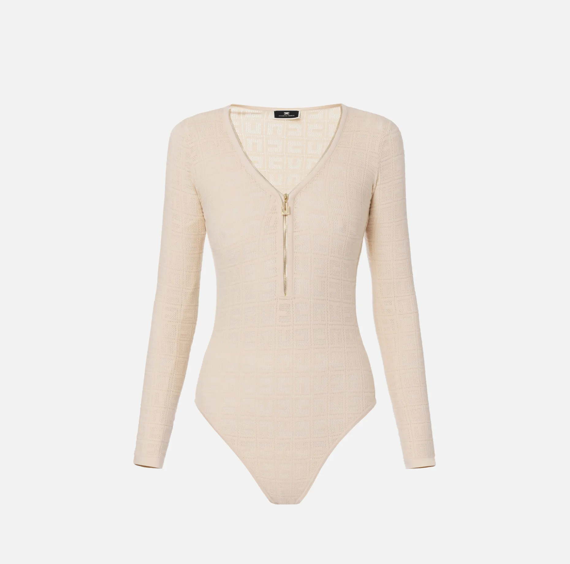 Elisabetta Franchi Top And T-Shirts | Mesh stitch bodysuit in viscose fabric with logo