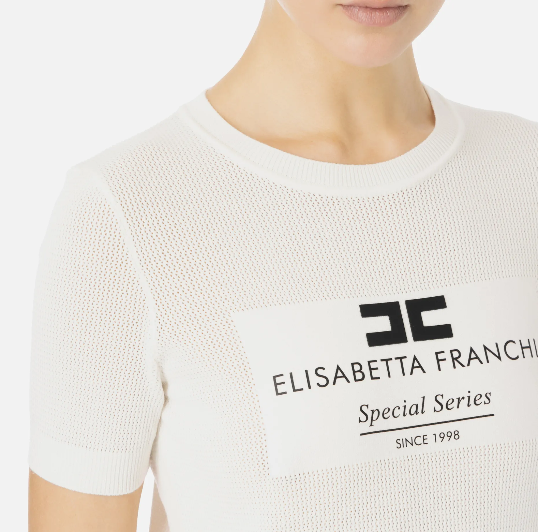 Elisabetta Franchi Knitwear And Sweatshirts | Mesh stitch shirt in viscose fabric with inlay