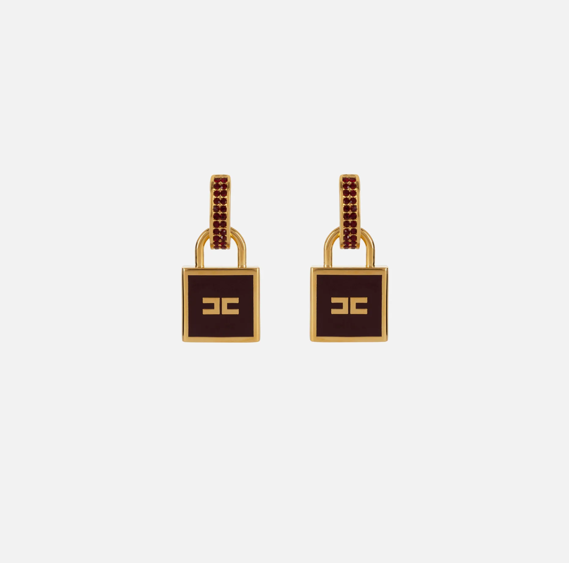 Elisabetta Franchi Jewelry | Metal Earrings with padlock charm