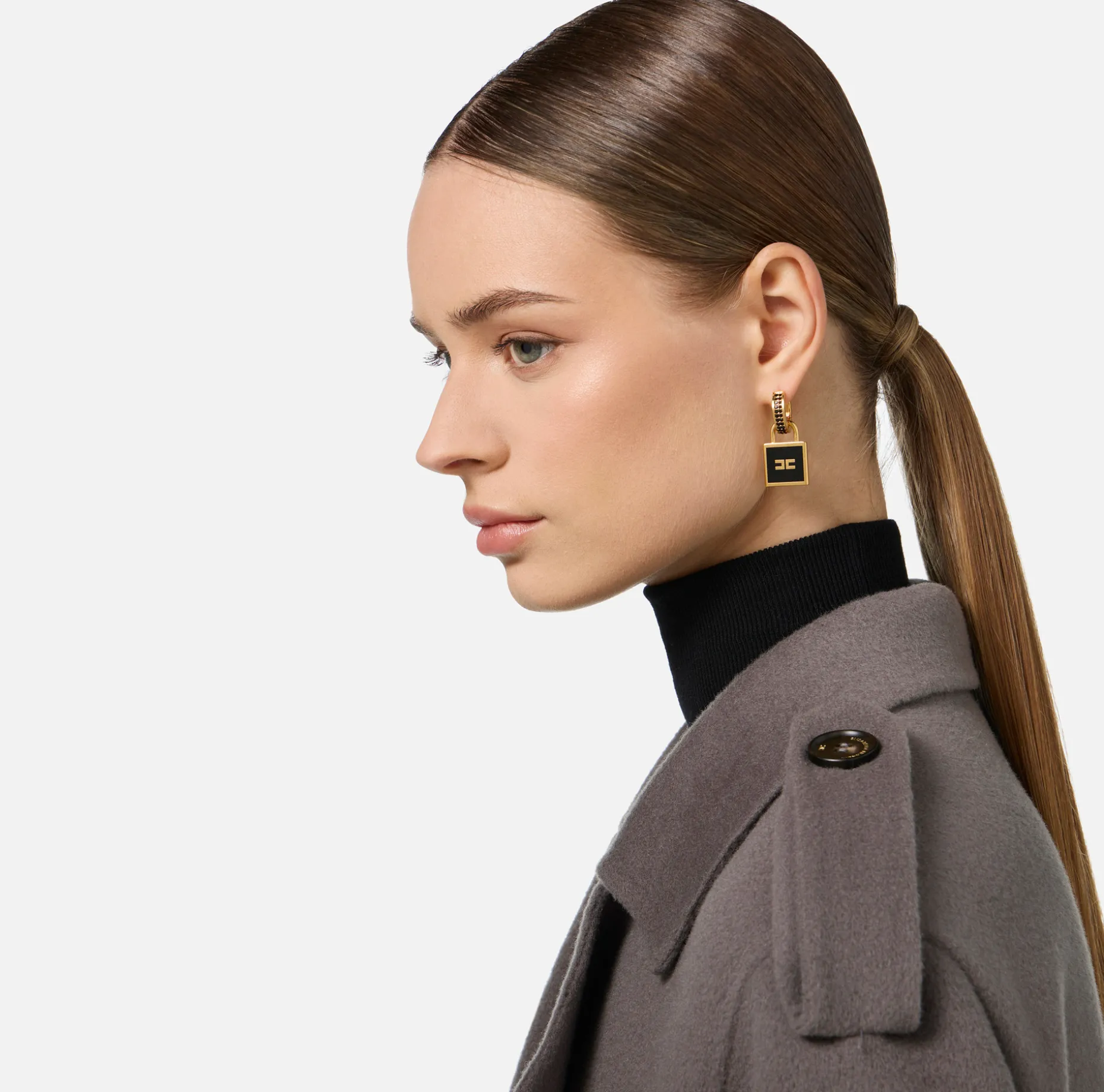 Elisabetta Franchi Jewelry | Metal Earrings with padlock charm