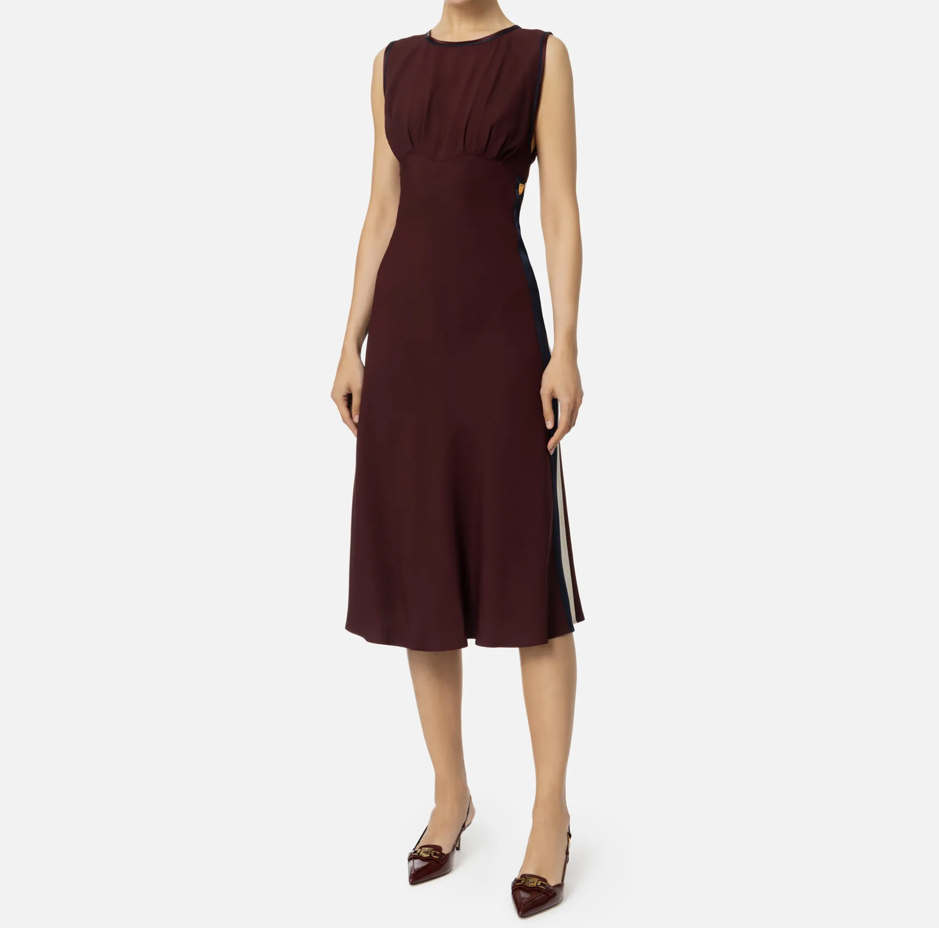 Elisabetta Franchi Midi Dresses | Dresses | Midi dress in satin fabric with bands