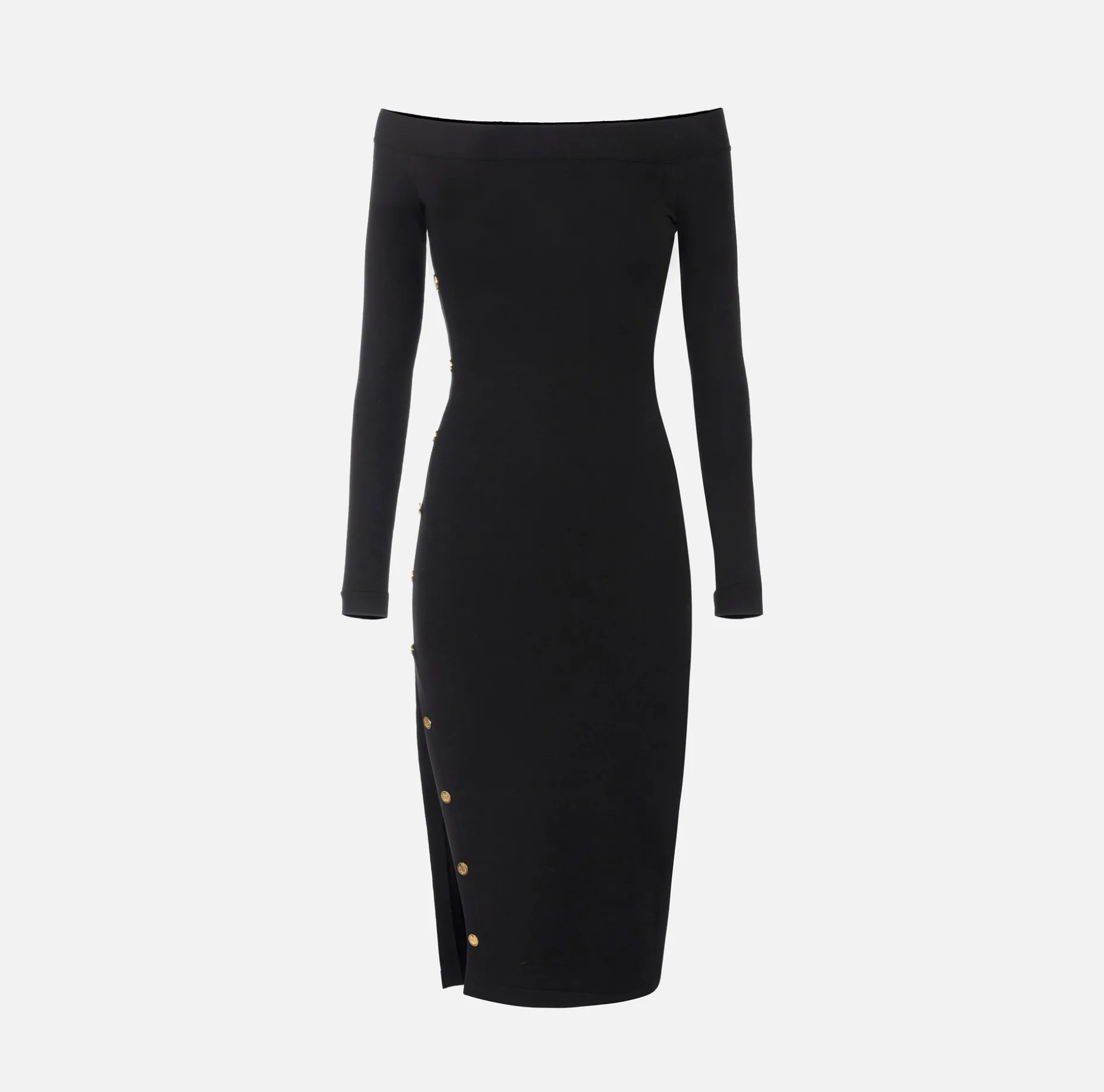 Elisabetta Franchi Midi Dresses | Knitted Dresses | Midi dress in viscose with buttons on the slit