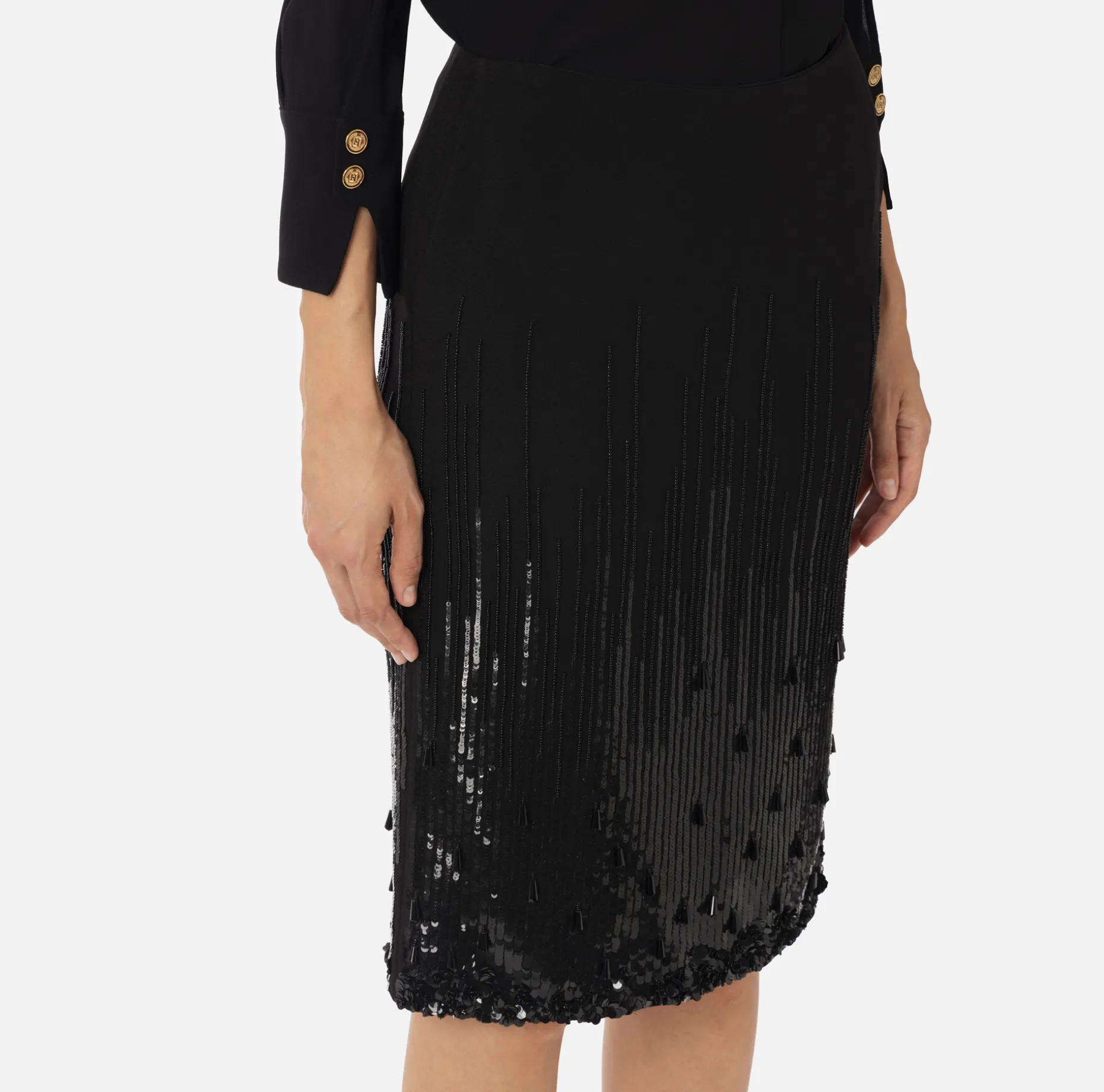 Elisabetta Franchi Skirts | Midi skirt in crêpe fabric embroidered with sequins