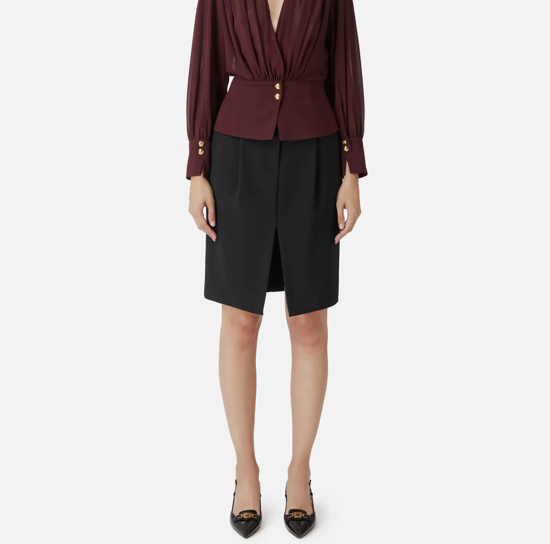 Elisabetta Franchi Skirts | Midi skirt in stretch crêpe fabric with darts