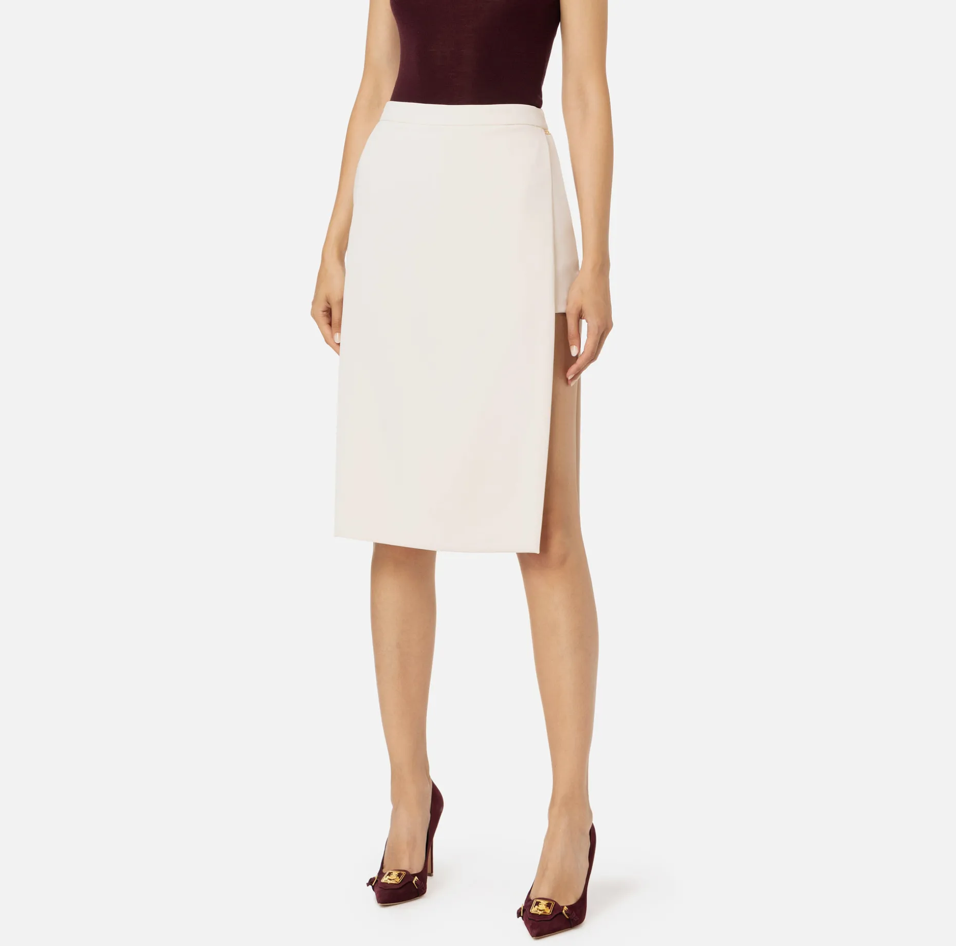 Elisabetta Franchi Skirts | Midi skirt in stretch crêpe fabric with shorts