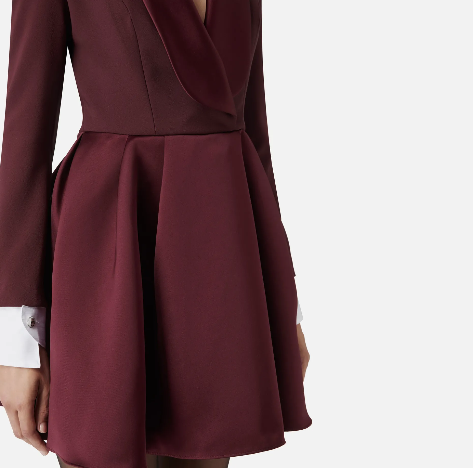 Elisabetta Franchi Mini Dresses | Dresses | Mini-dress in crêpe fabric with satin lapels