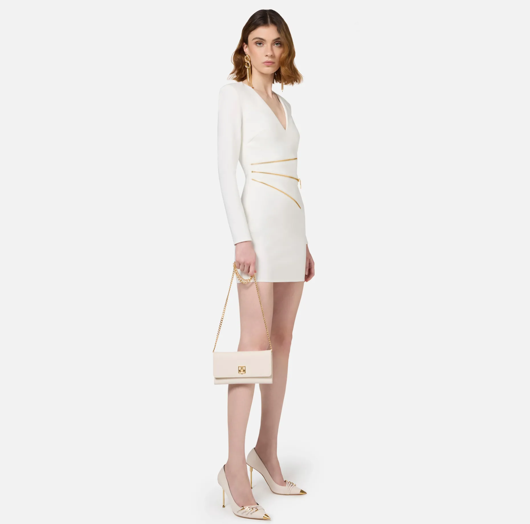 Elisabetta Franchi Mini Dresses | Dresses | Mini-dress in crêpe fabric with zip