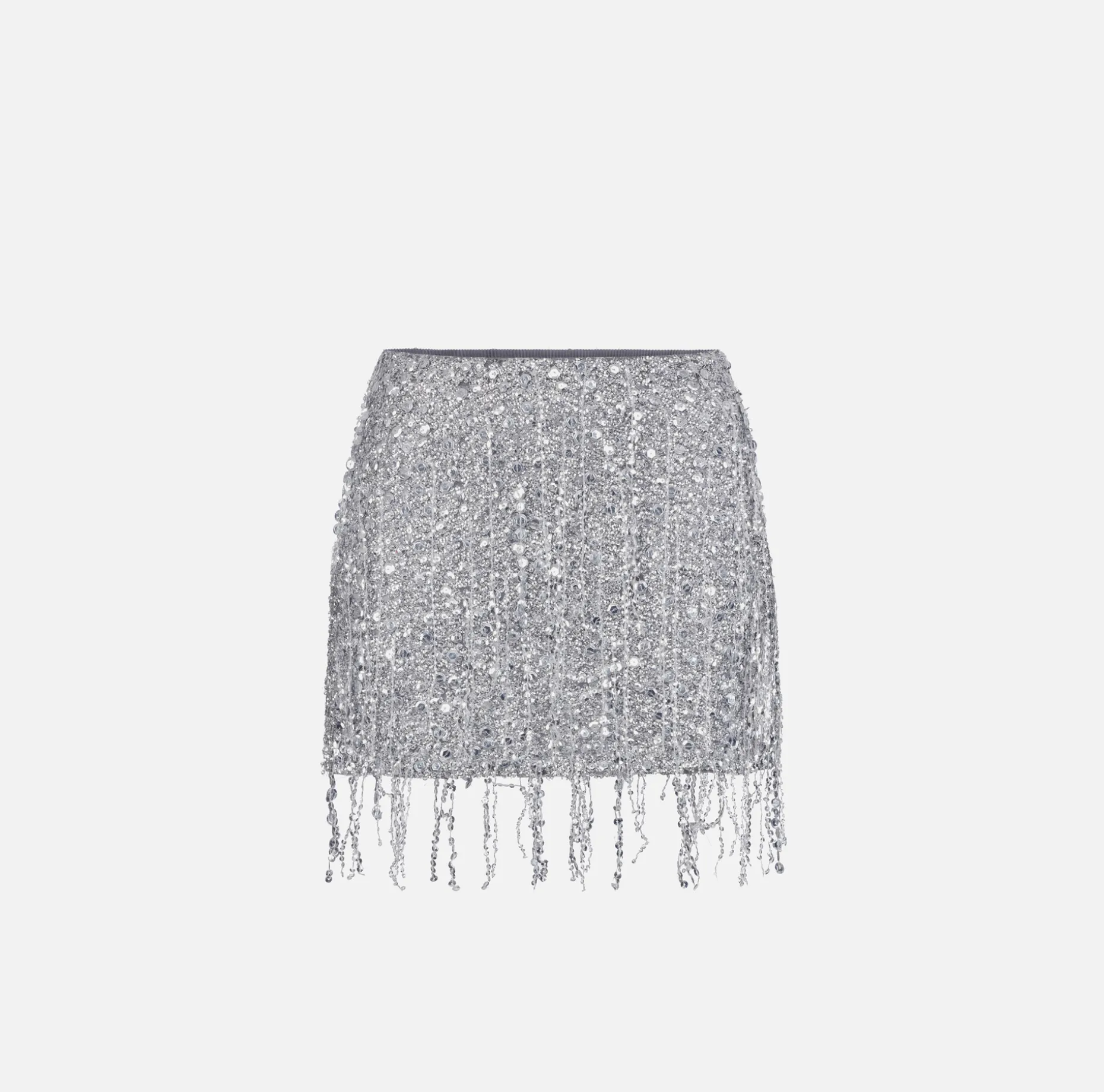 Elisabetta Franchi Skirts | Miniskirt tulle embroidered with sequin fringes